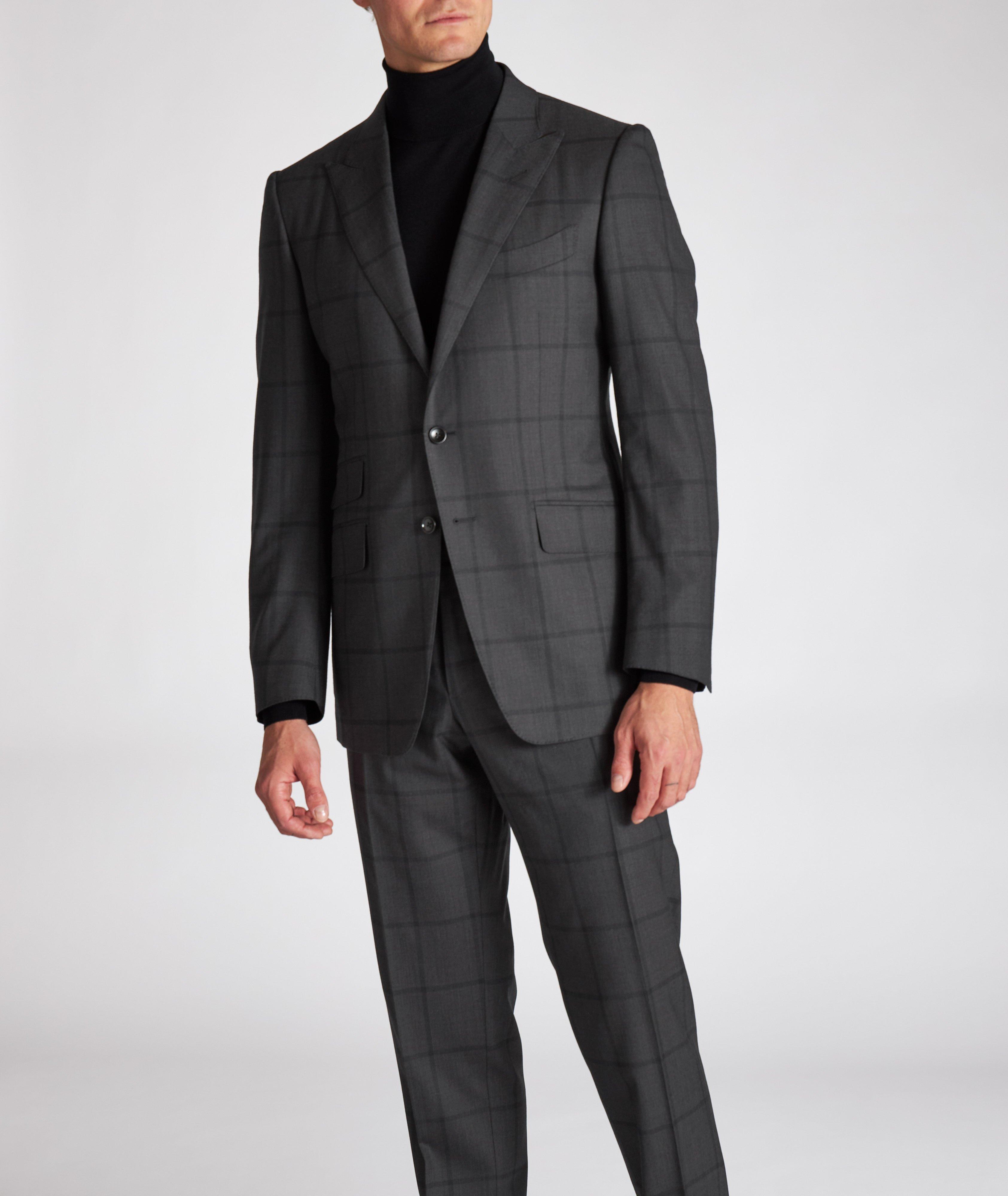 O'Connor Windowpane Checked Wool Suit image 1