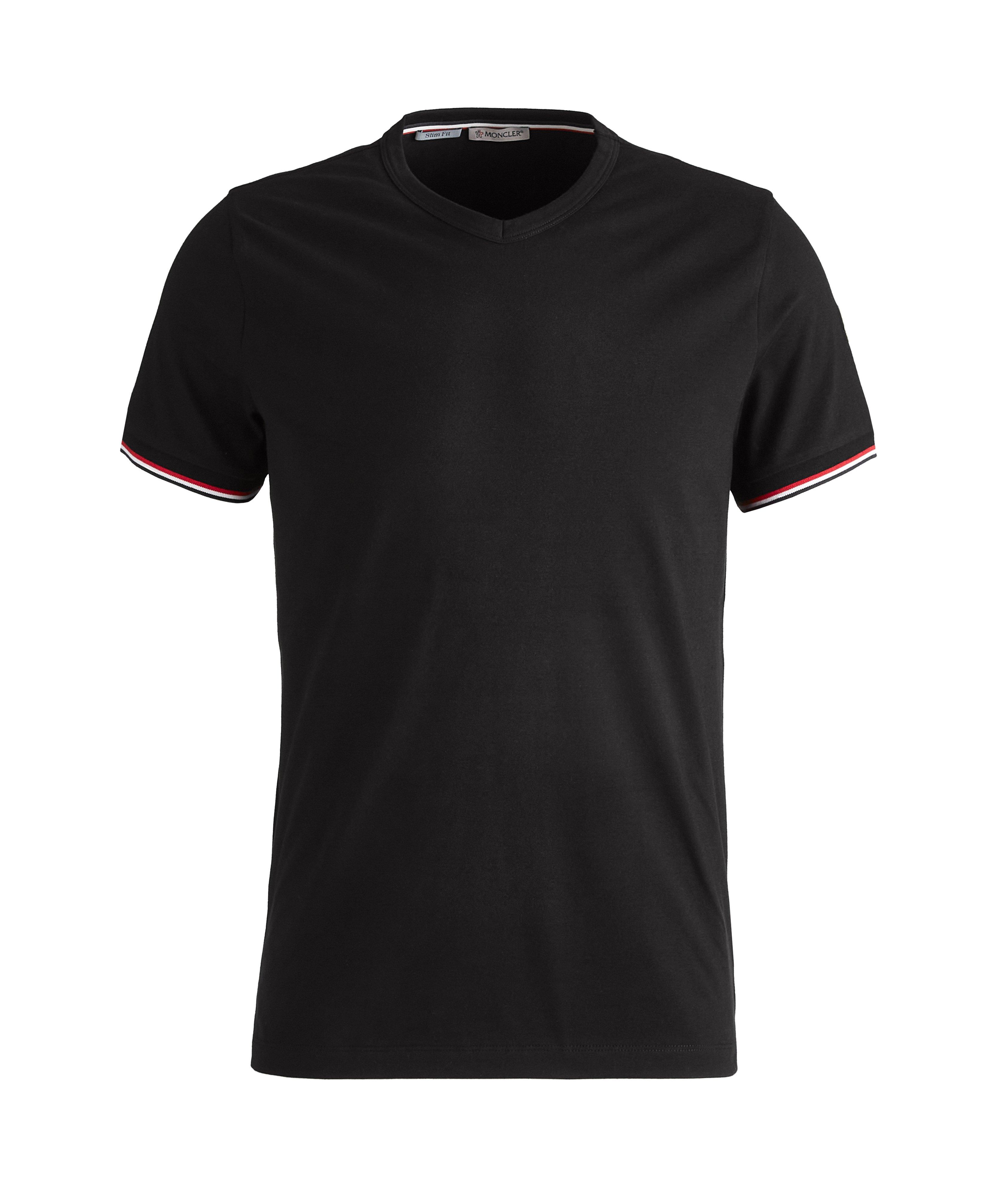 T-shirt Scollo en coton extensible à encolure en V image 0
