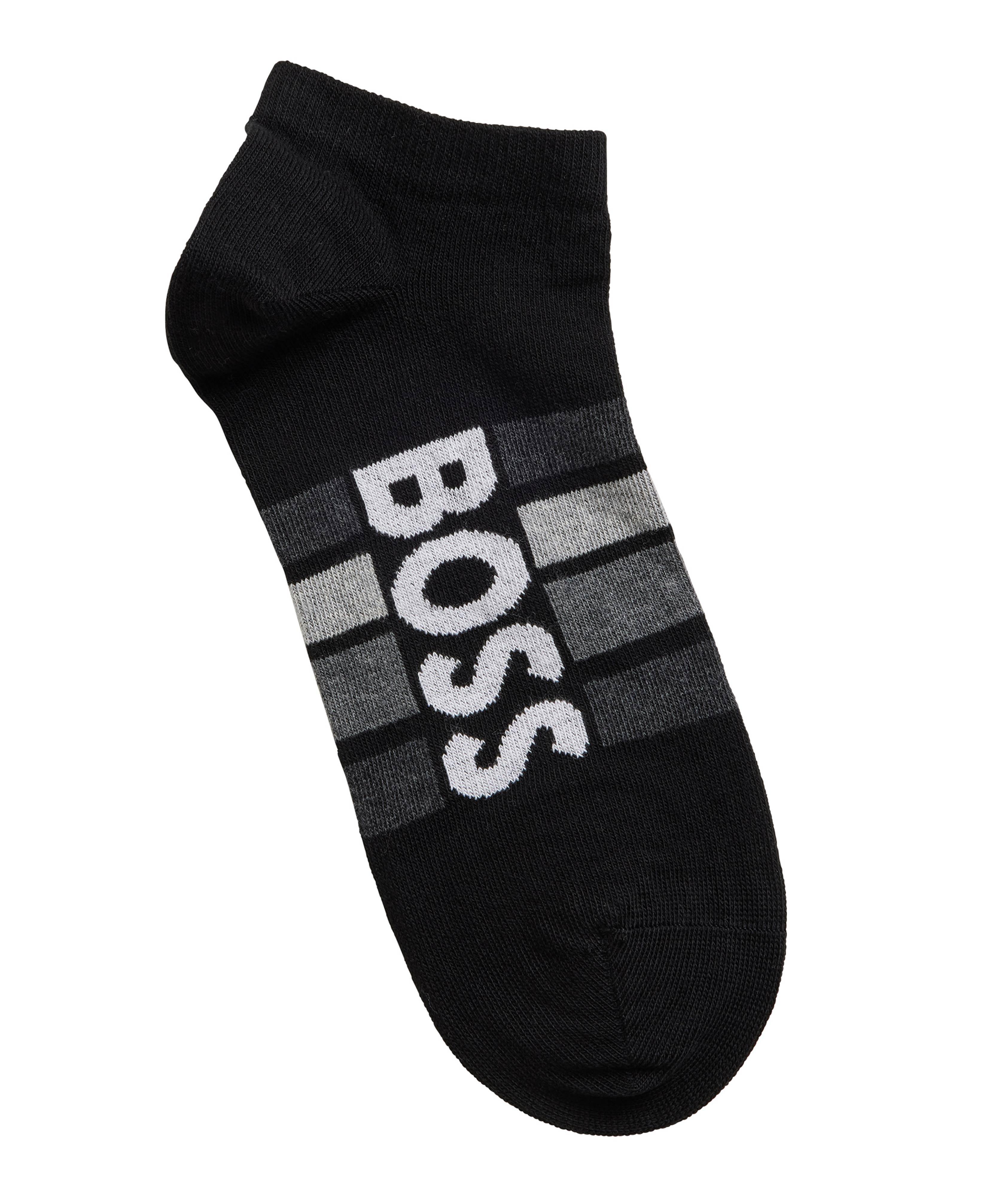 Two-Pack of Short Socks with Stripes and Logo  image 0
