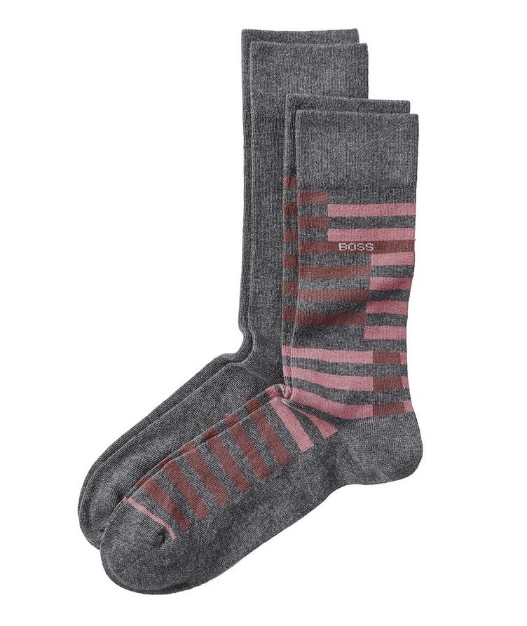 Two-Pack of Socks with Stripes and Logo image 0