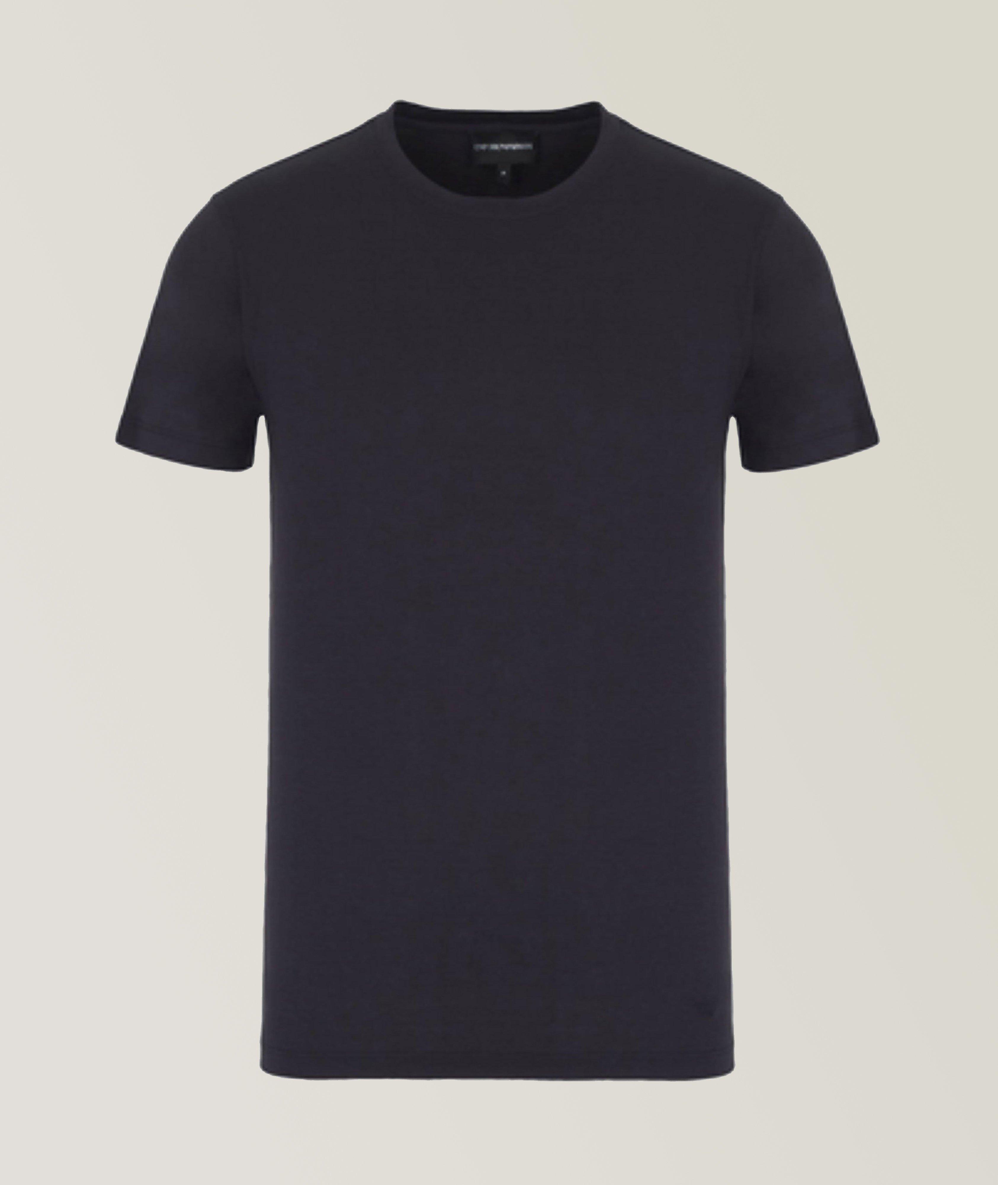 Lyocell-blend jersey T-shirt with Armani Sustainability Values EA