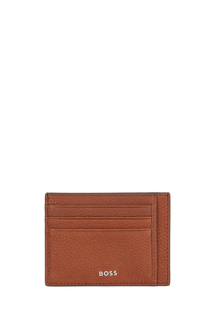 Grained Leather Logo Card Holder image 0
