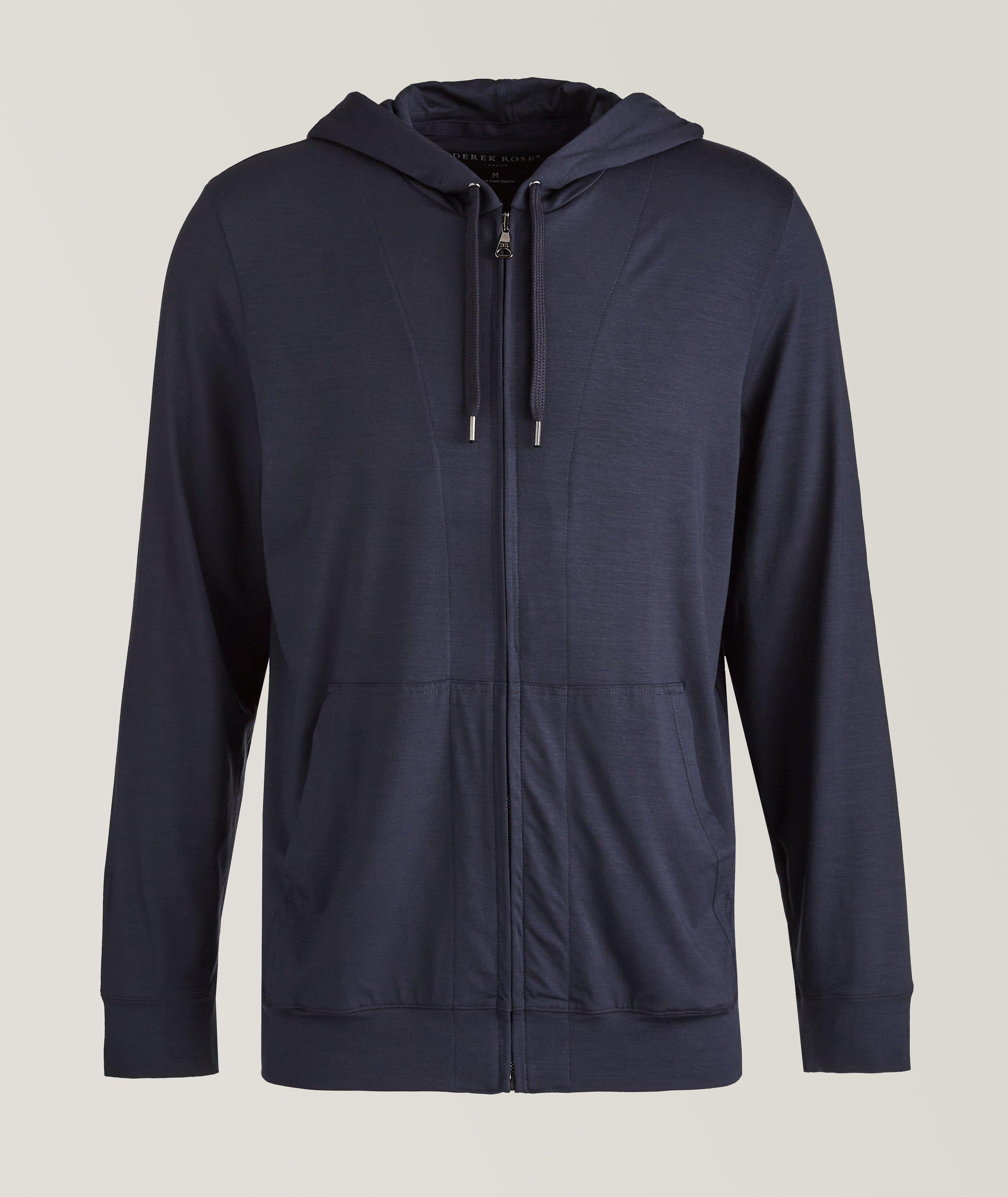 Derek Rose Basel Stretch-Micromodal Hooded Sweater | Sleepwear | Harry ...