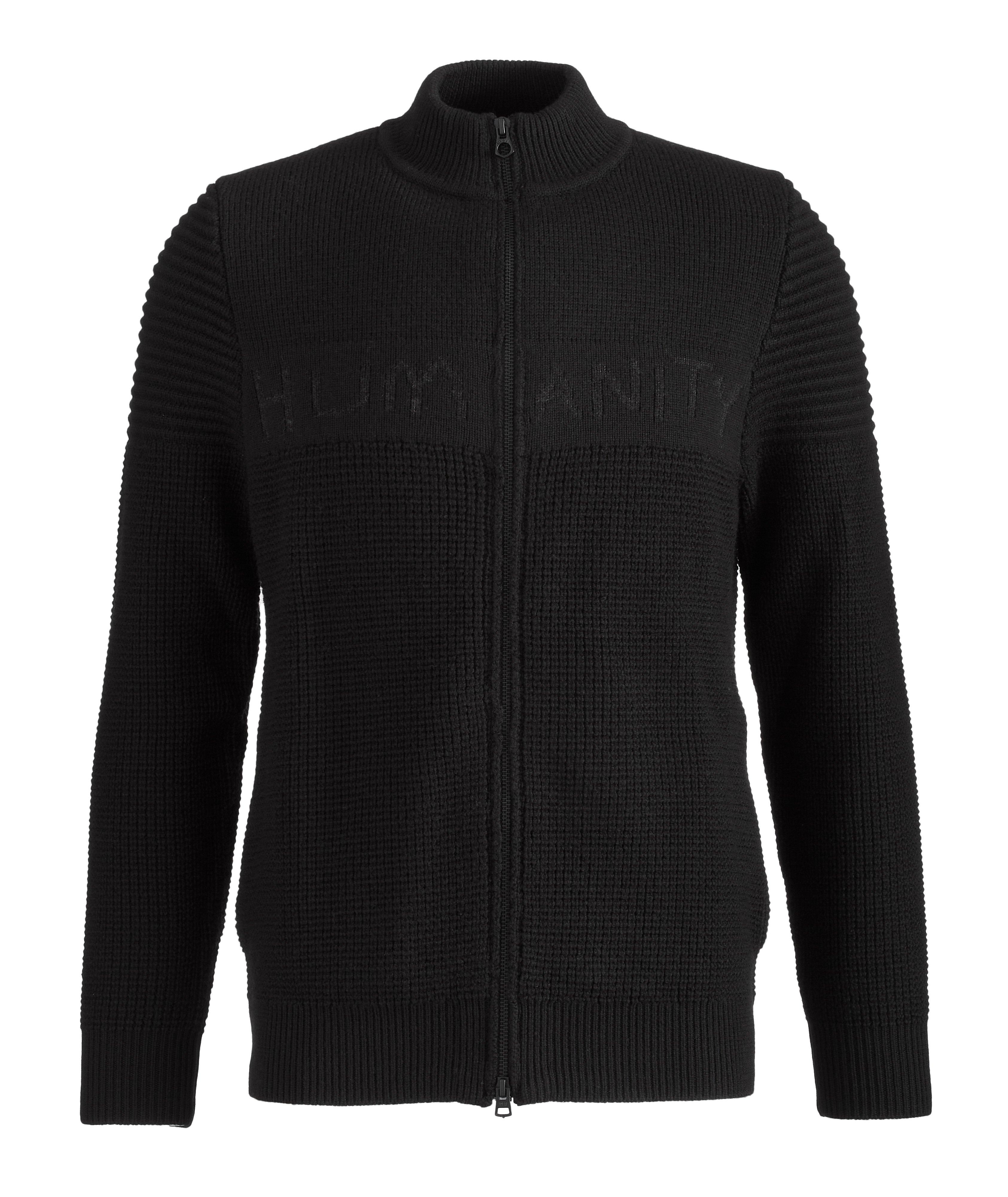 PATRICK ASSARAF HUMANITY Zip-Up Intarsia Wool Sweater