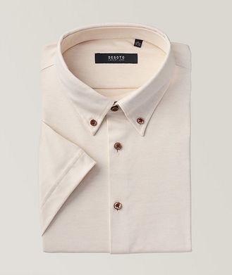 DESOTO Short-Sleeve Jersey Cotton Pique Sport Shirt