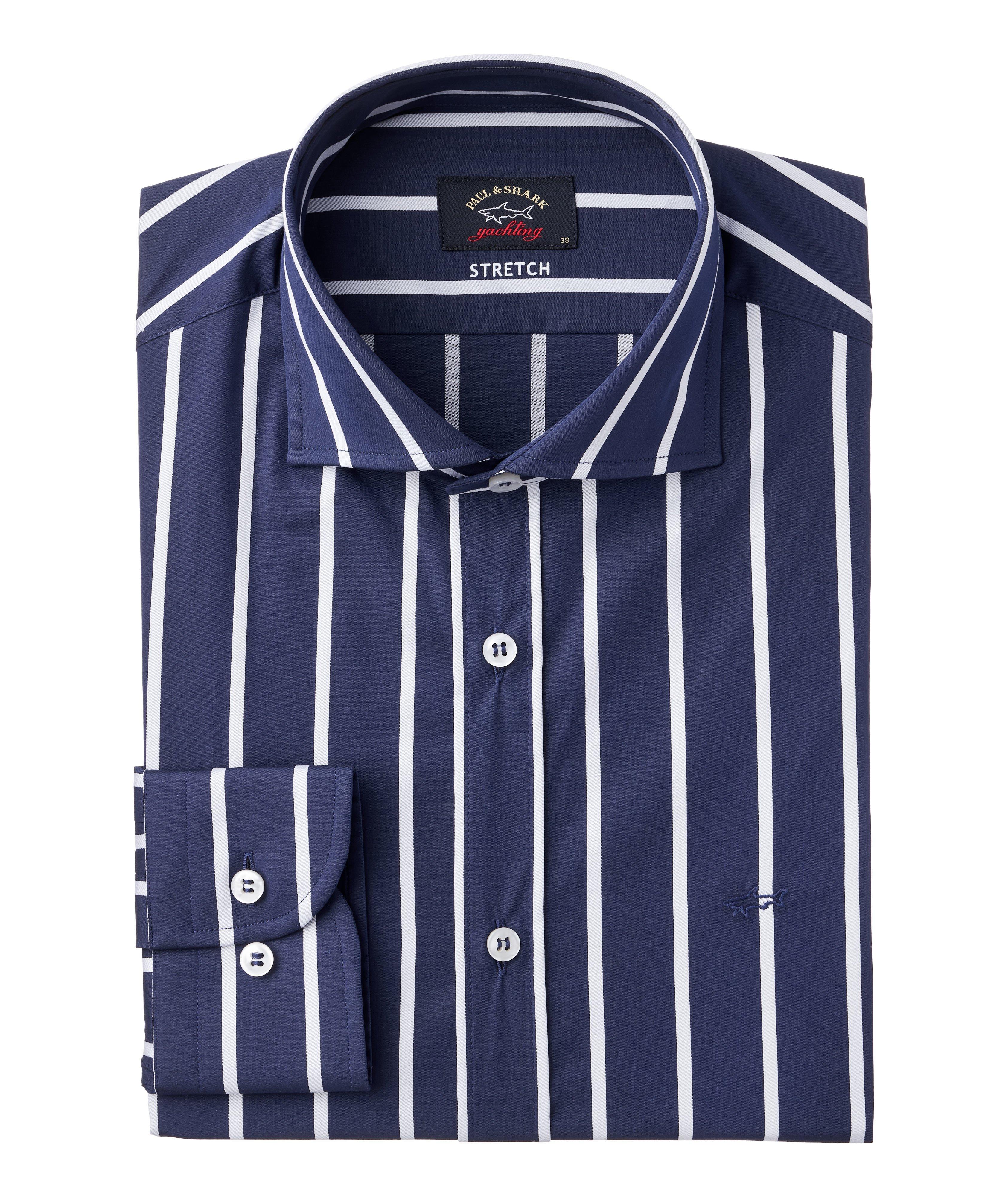 Striped Cotton-Blend Sport Shirt image 0