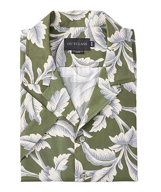 Outclass Short-Sleeve Jungle Floral Print Sport Shirt