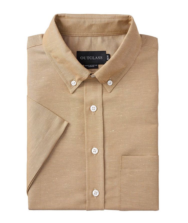 Short-Sleeve Cotton-Linen Sport Shirt image 0