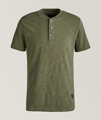 Outclass Short-Sleeve Slub Cotton Henley T-Shirt