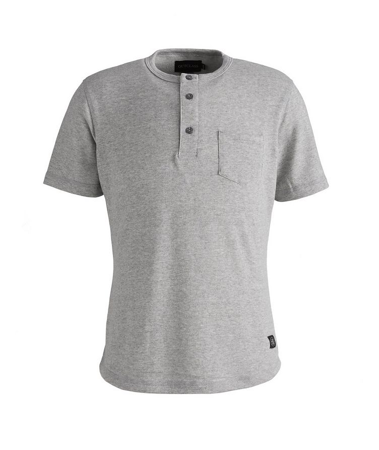 Short-Sleeve Slub Cotton Henley T-Shirt image 0