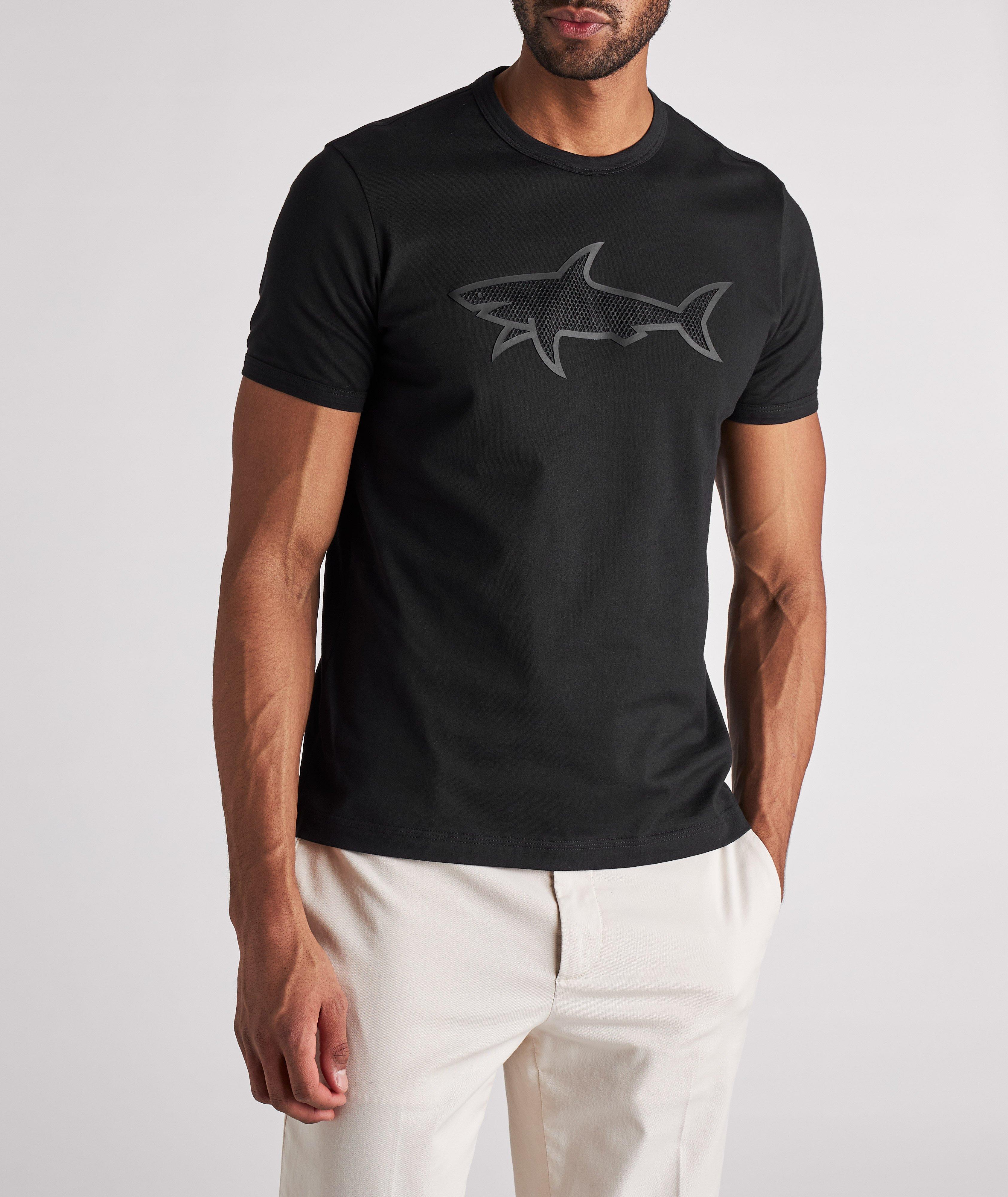 T-shirt en coton avec logo de requin image 1