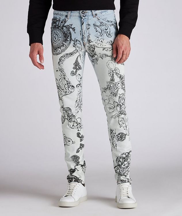 Baroque Printed Skinny Fit Stretch Jeans picture 2