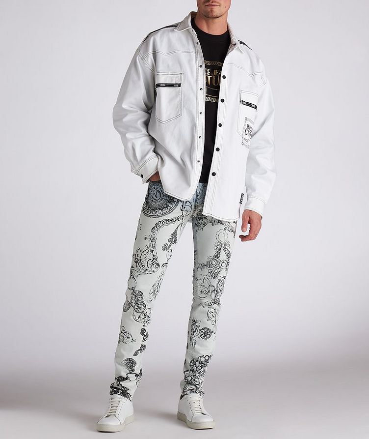 Baroque Printed Skinny Fit Stretch Jeans image 5