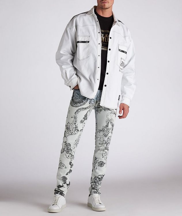 Baroque Printed Skinny Fit Stretch Jeans picture 6