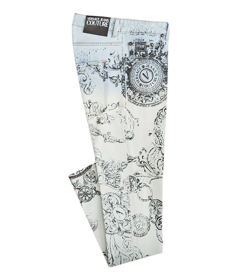 Baroque Printed Skinny Fit Stretch Jeans image 0