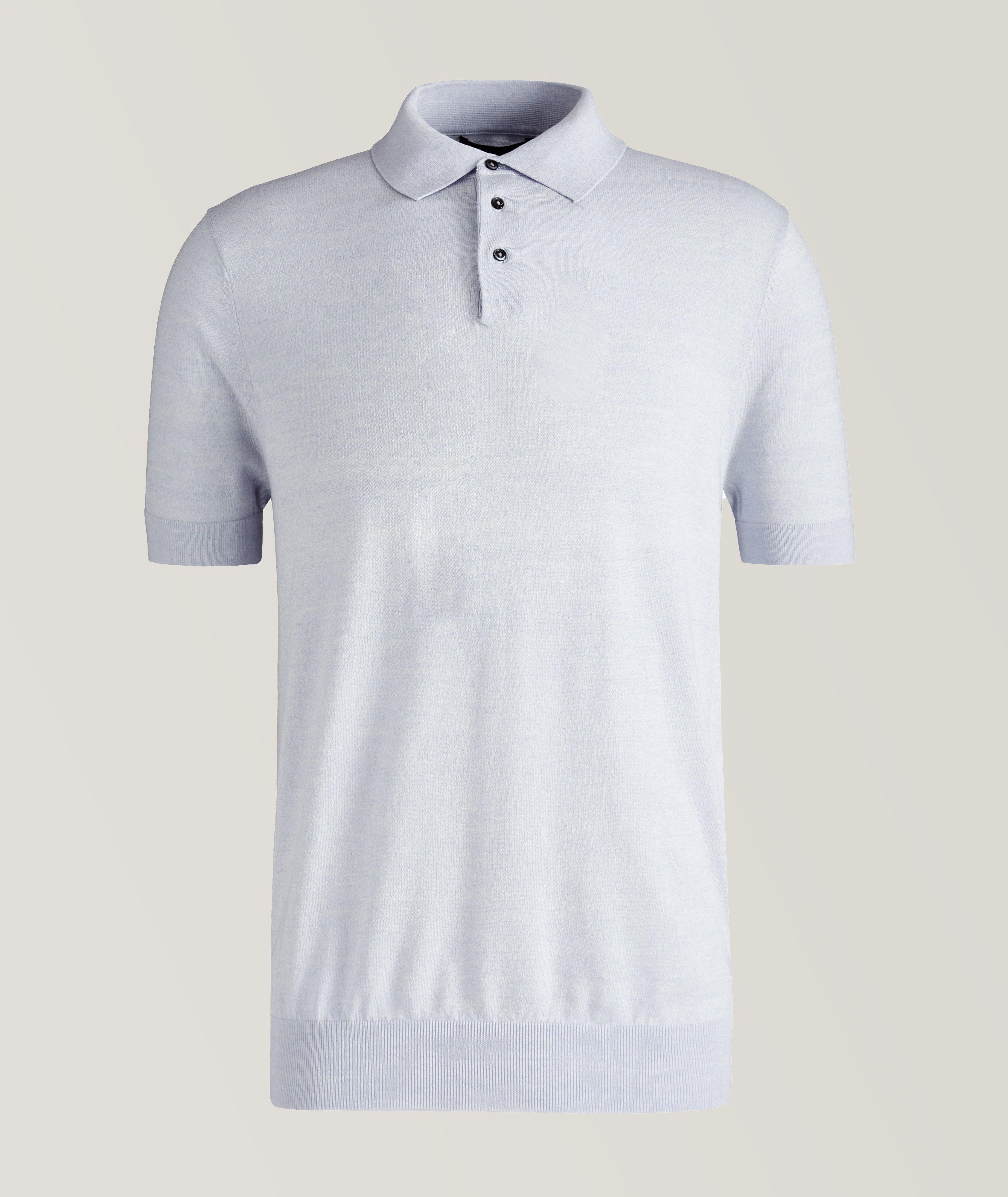 Polo en tricot de coton et cupro à manches courtes image 0