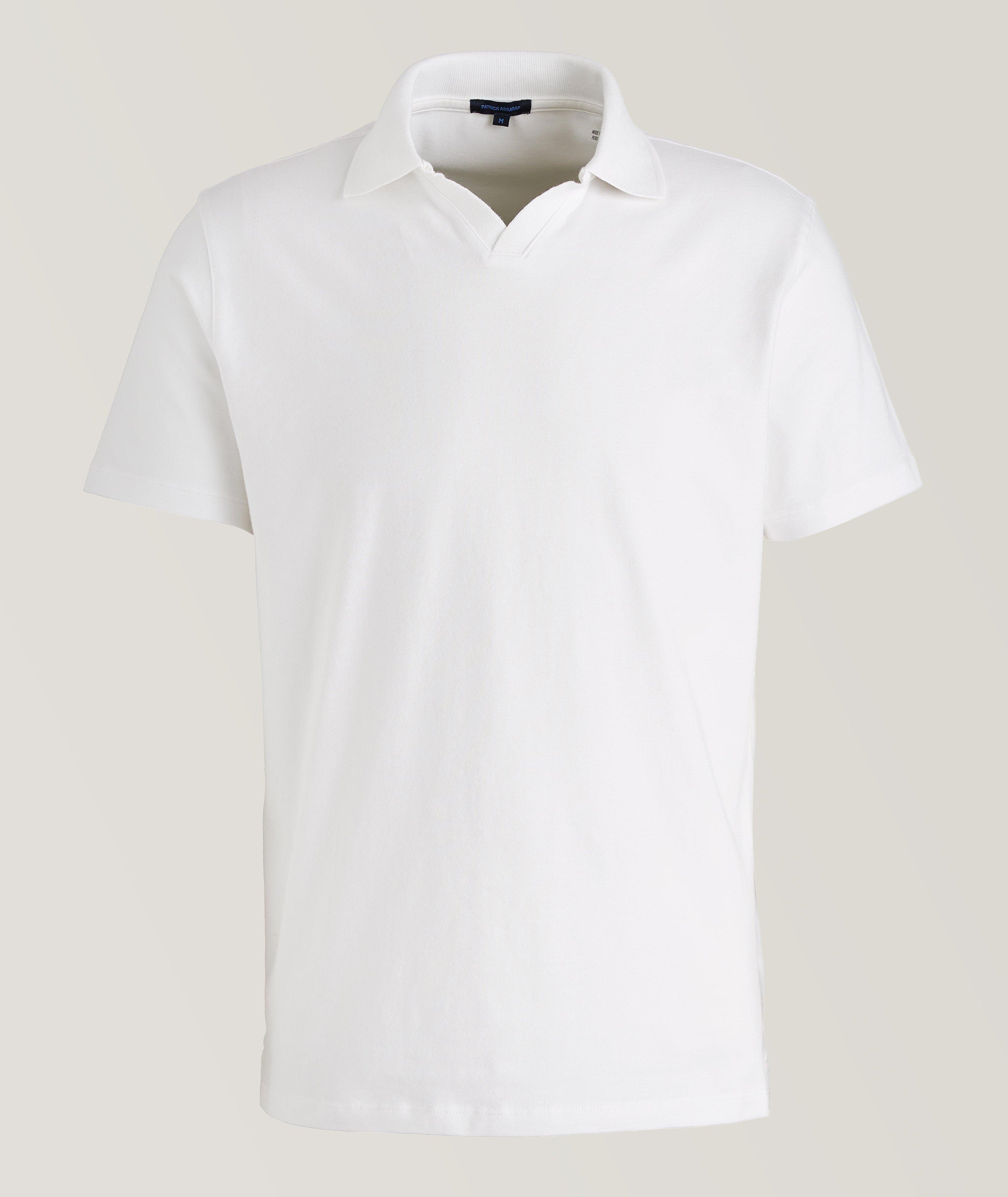 Patrick Assaraf Pima Stretch-Cotton Cuban Collar Polo