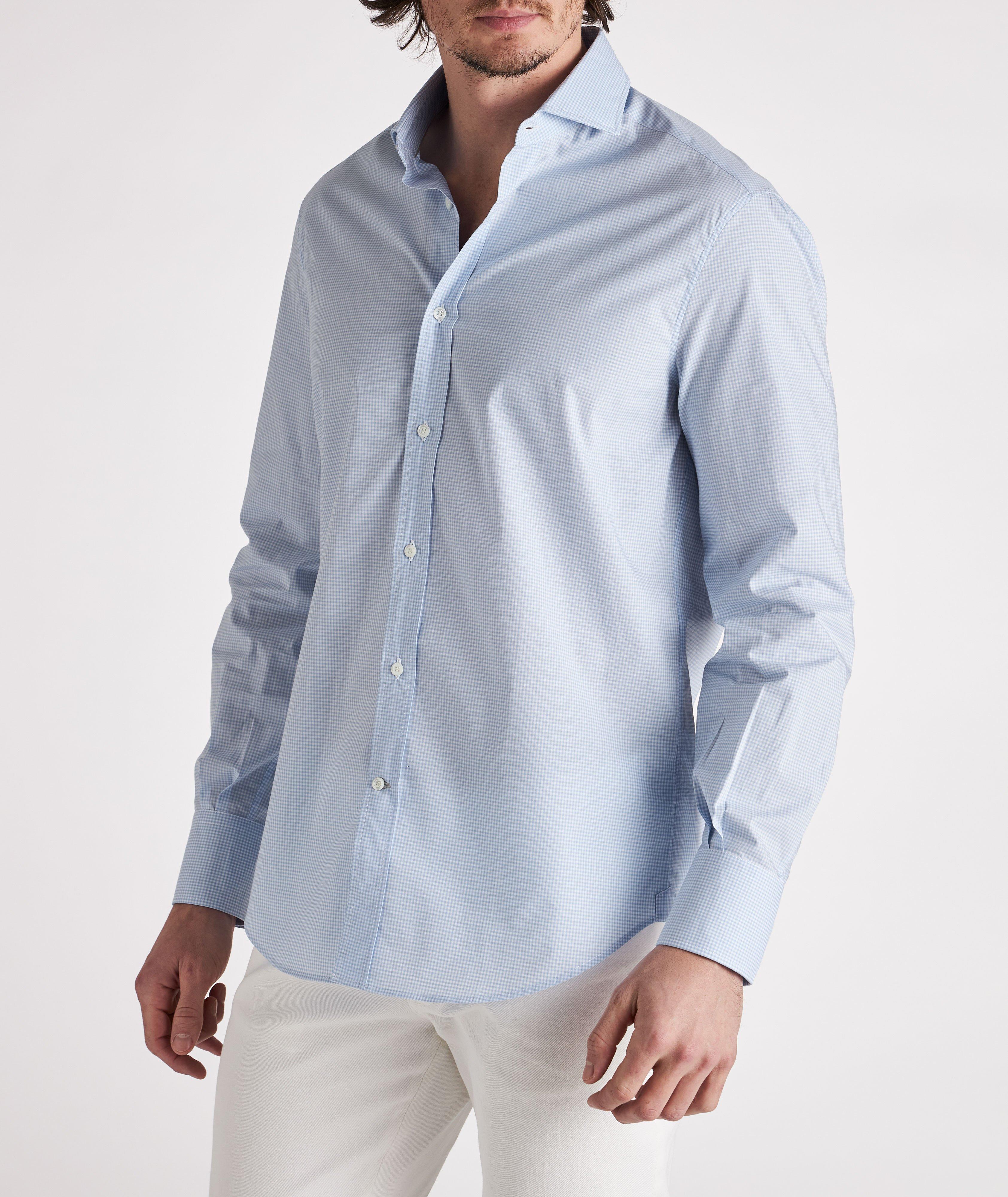 Chemise en coton à motif quadrillé de coupe contemporaine image 1