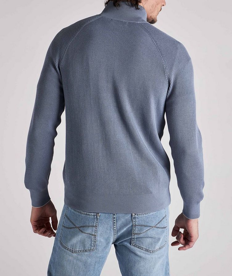 Cotton Ribbed Half-Zip Sweater image 2