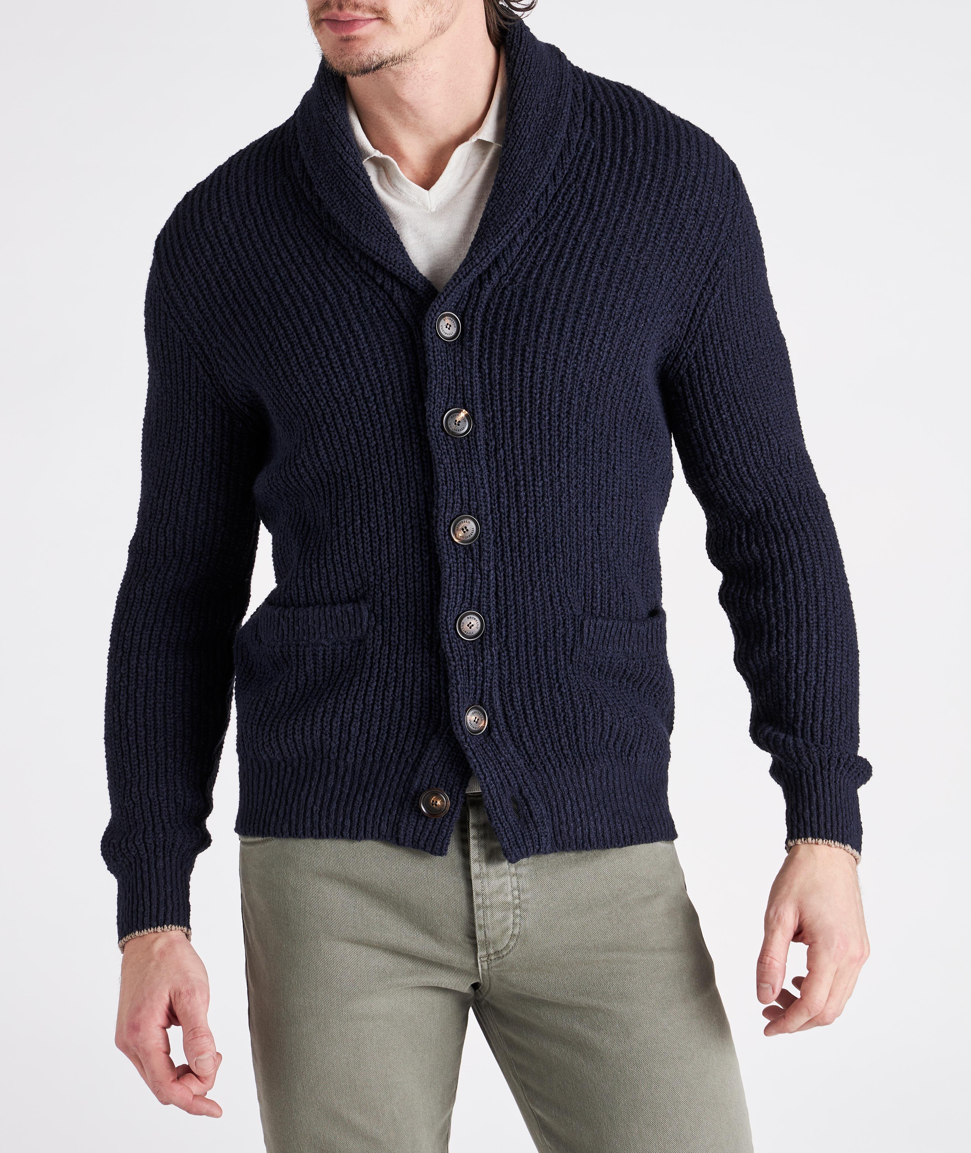 Shawl Collar Cotton-Linen Cardigan image 1