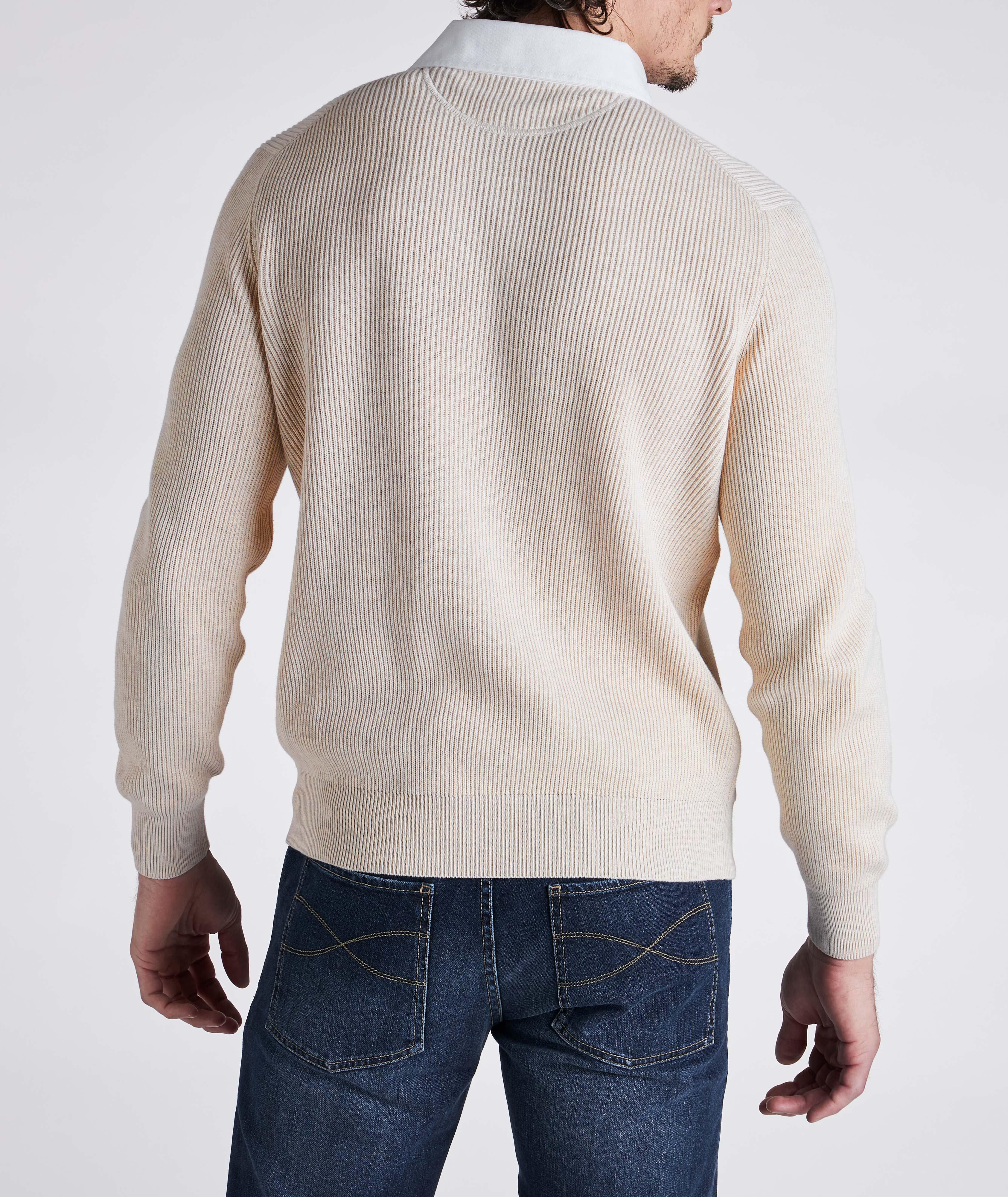 Long-Sleeve Ribbed Cotton Rugby Polo image 2