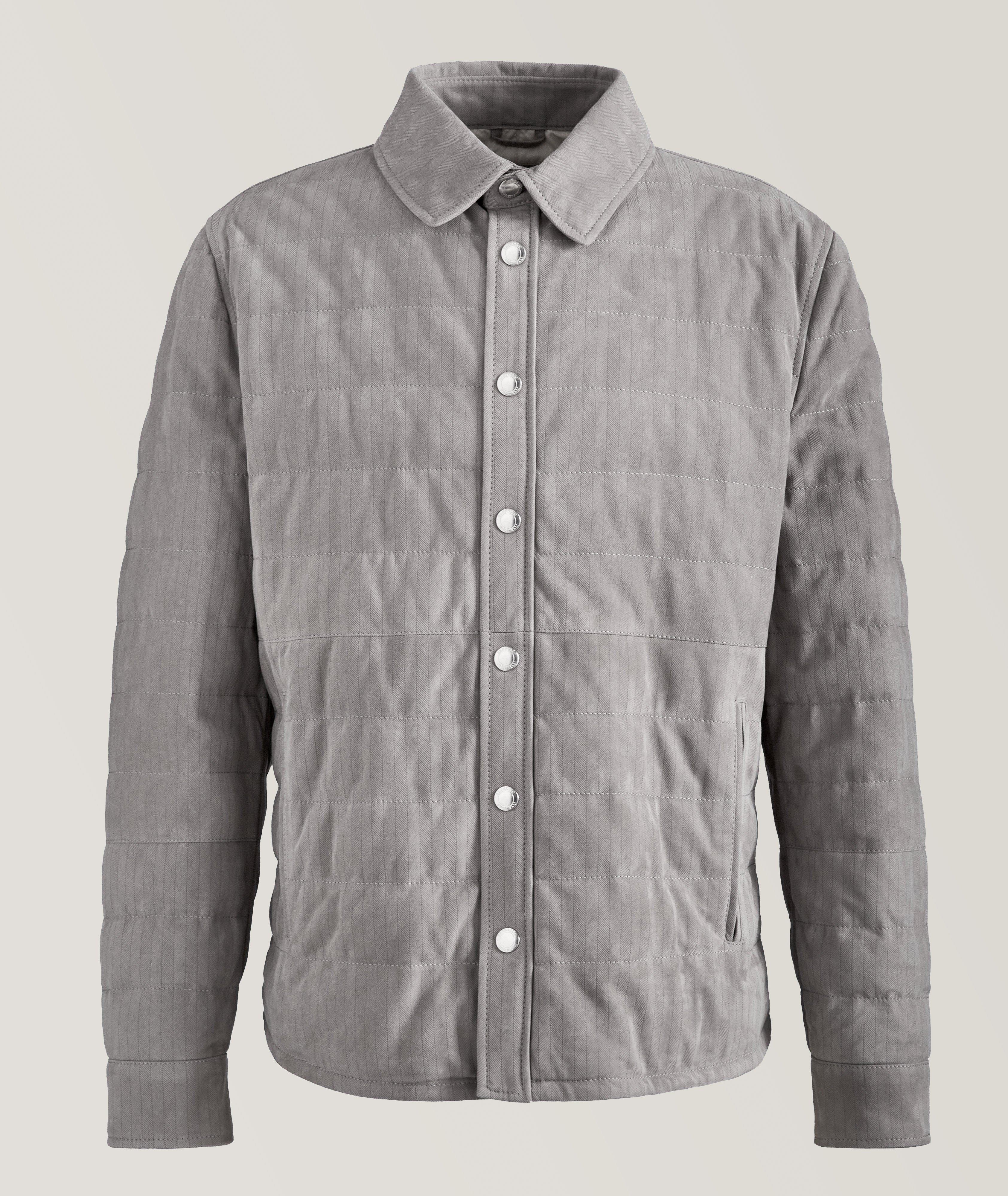 Chevron Quilted Suede Overshirt image 0