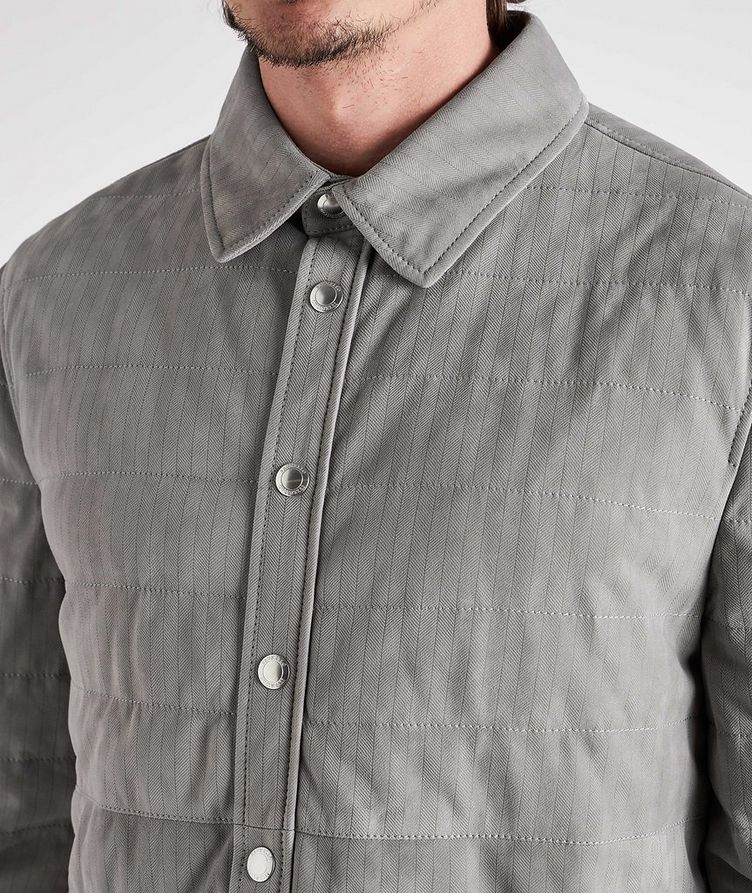 Chevron Quilted Suede Overshirt image 3