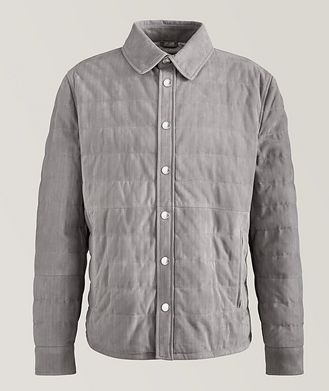 Brunello Cucinelli Chevron Quilted Suede Shirt Jacket