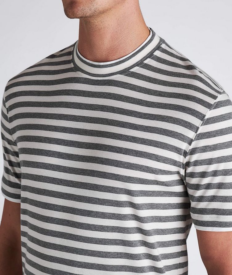 Striped Cotton, Cashmere & Silk T-Shirt image 3