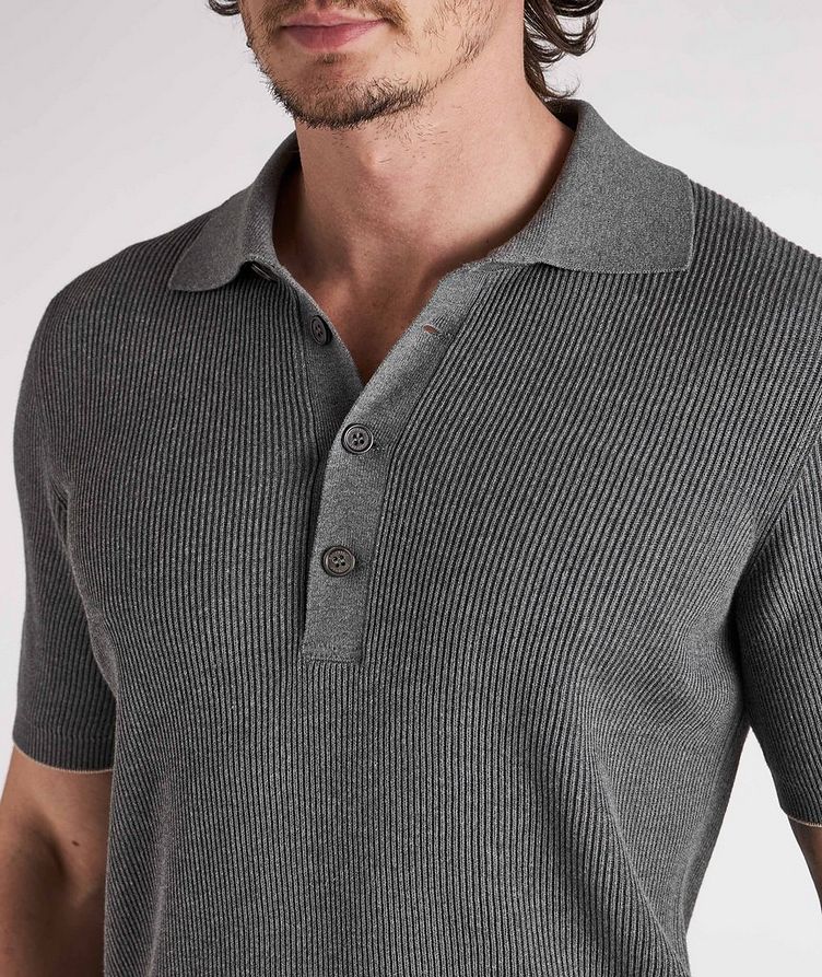 Ribbed Knit Cotton Polo image 3