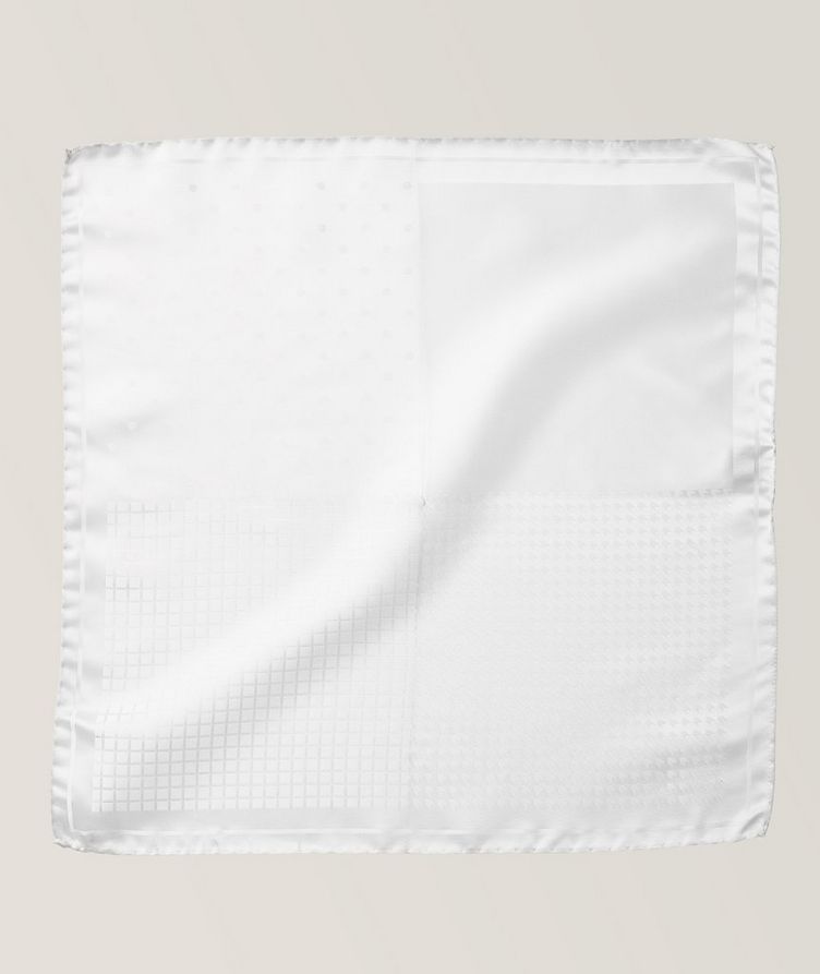 Jacquard Print Silk Pocket Square image 0