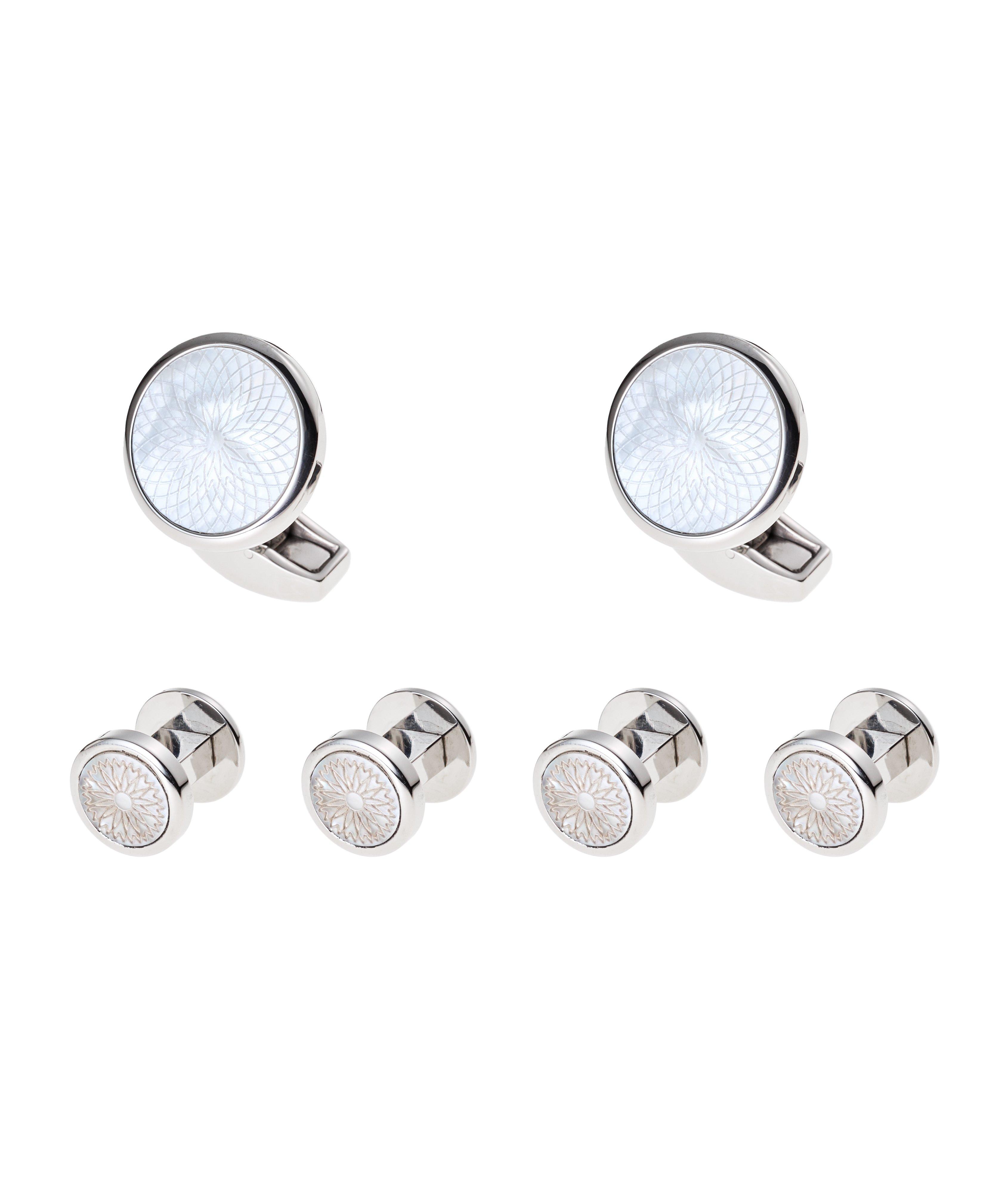 Rotondo Guilloché Cufflinks & Stud Set  image 0