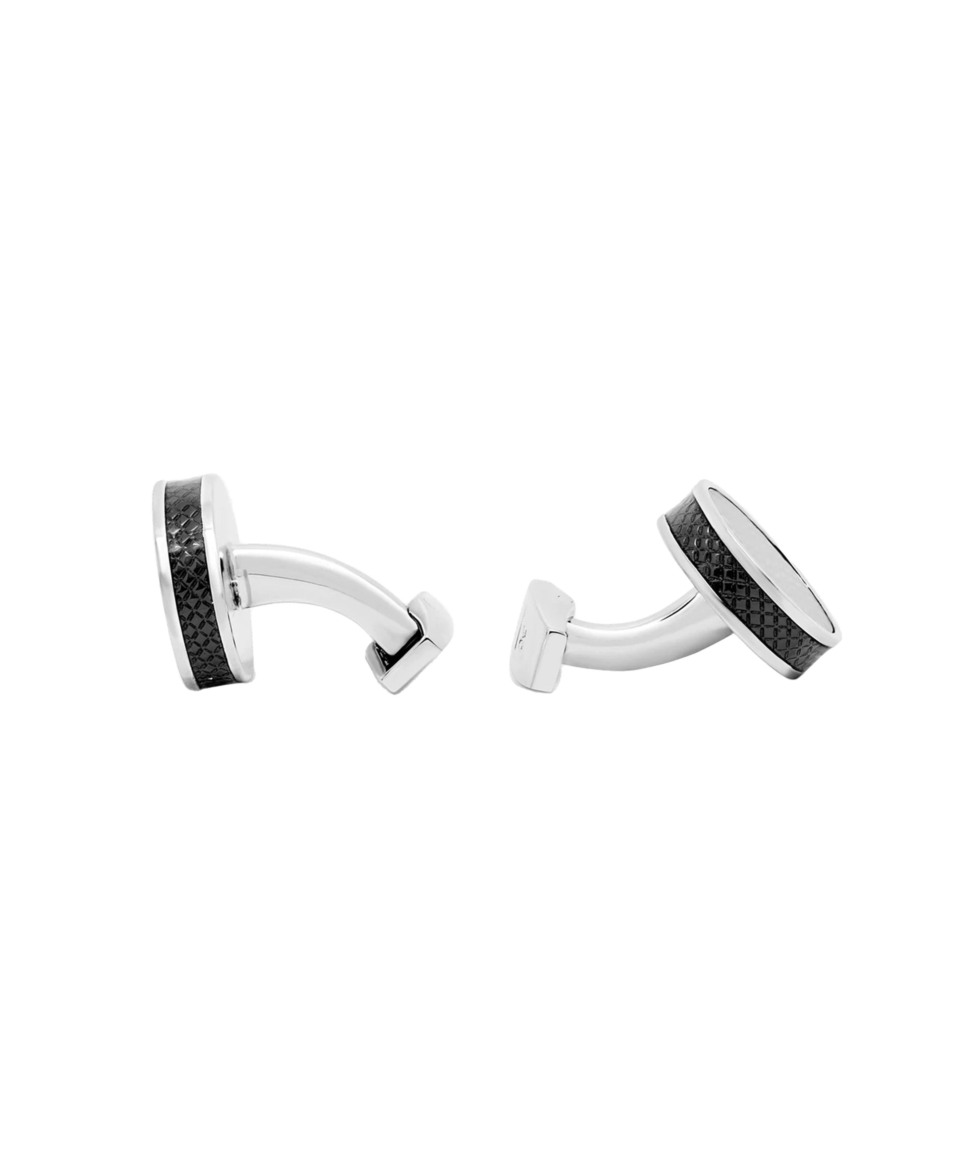 Rhodium Carbon Fibre Stud Set image 1