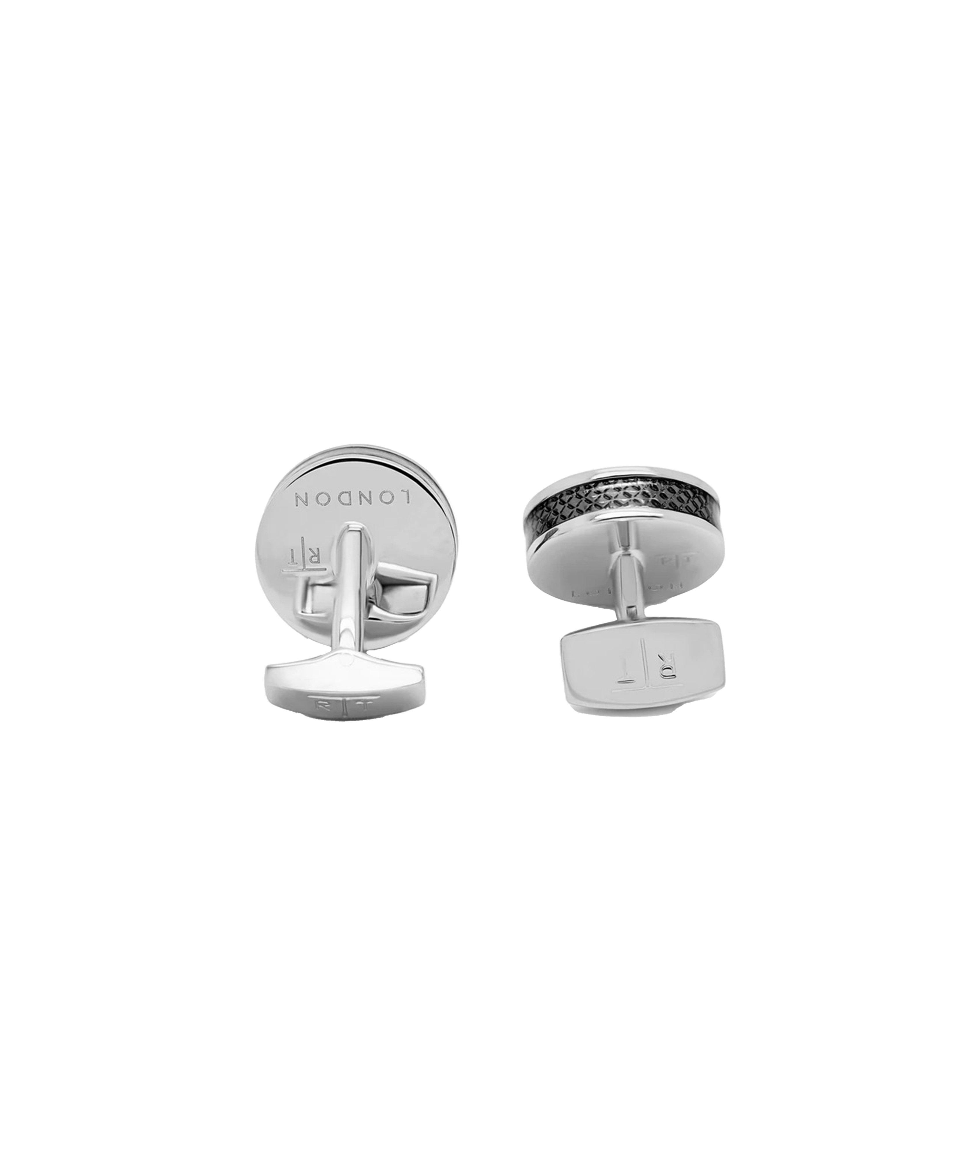 Rhodium Carbon Fibre Stud Set image 2