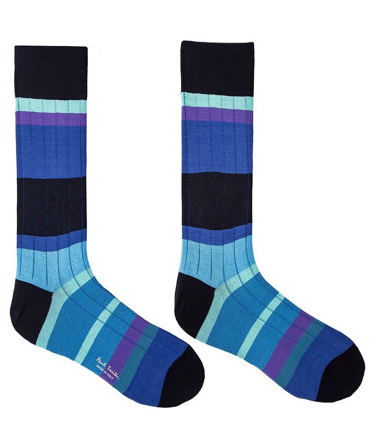 Signature Striped Cotton-Blend Socks image 1