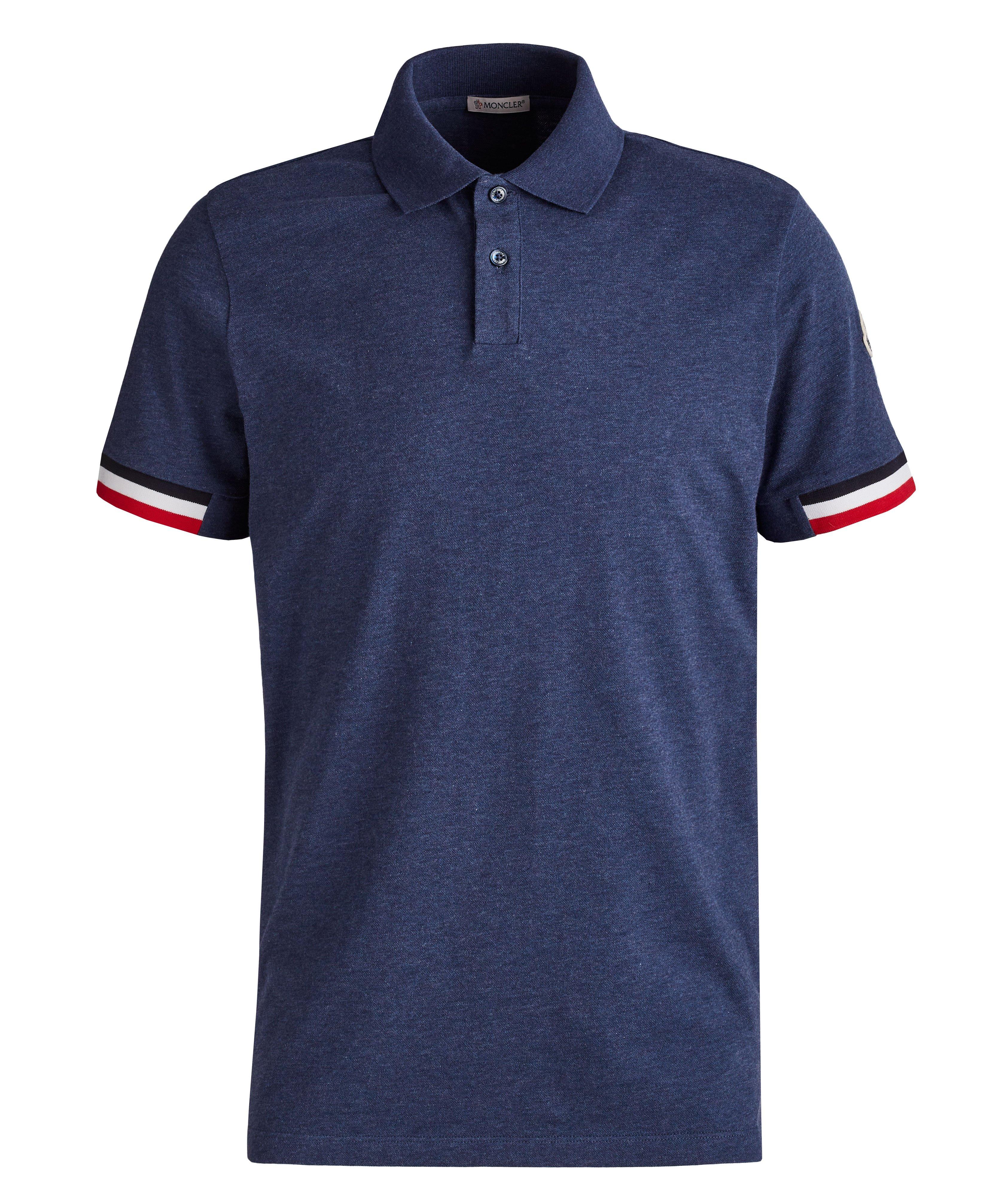 Tri-Colour Accent Cotton Pique Polo image 0