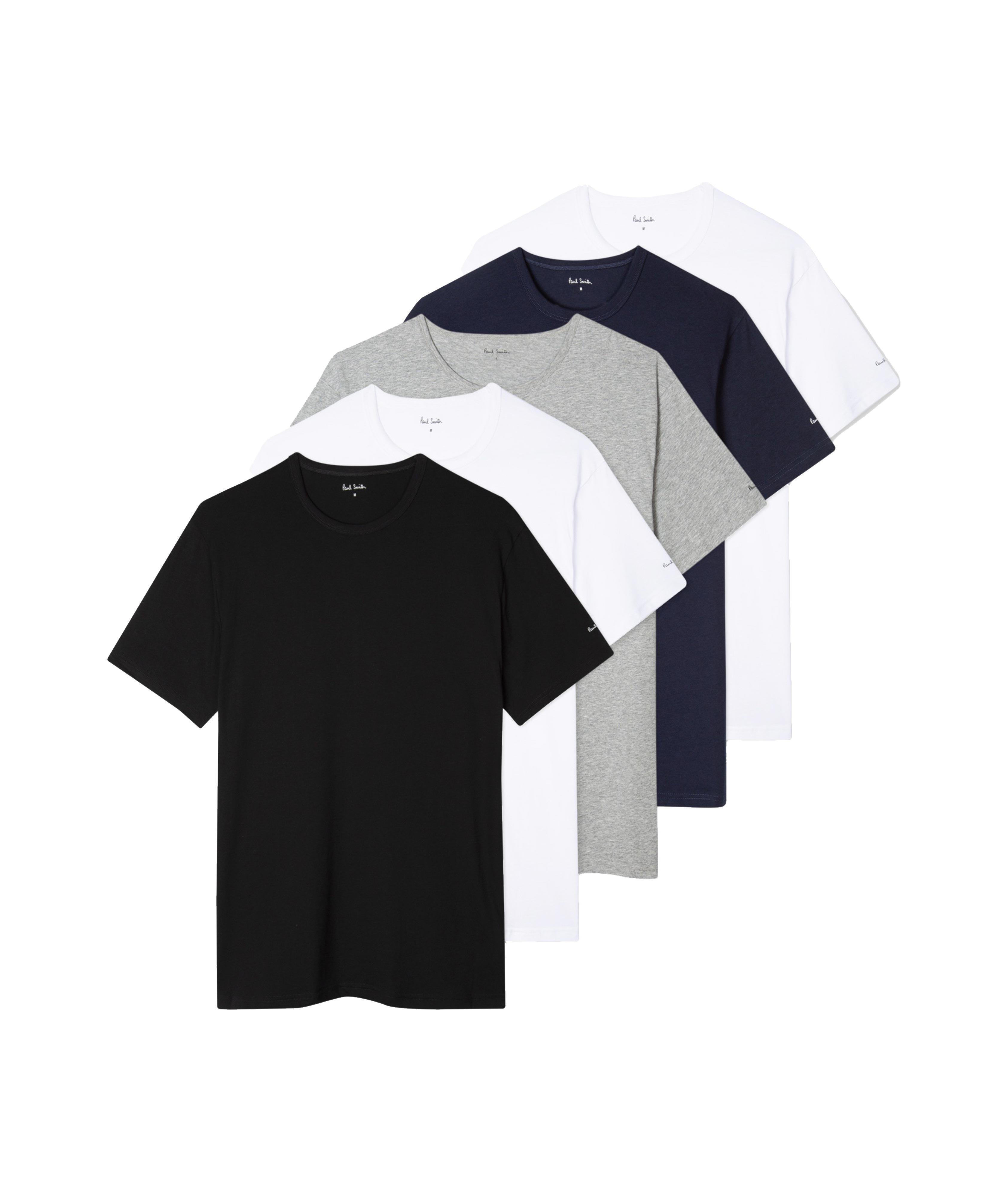 Ensemble de cinq t-shirts en coton à encolure ronde image 0