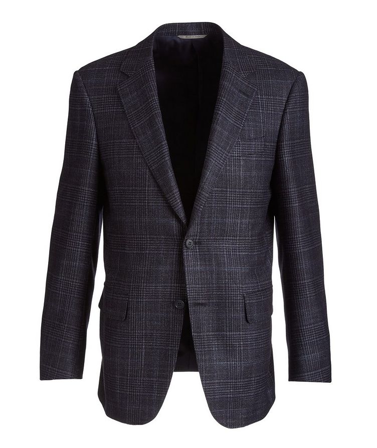 Slim Fit Plaid Wool, Silk & Cashmere Sports Jacket image 0