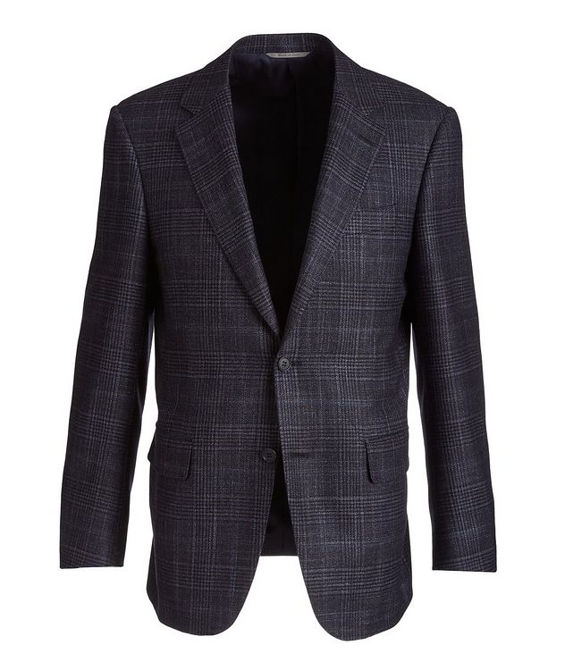 Slim Fit Plaid Wool, Silk & Cashmere Sports Jacket picture 1