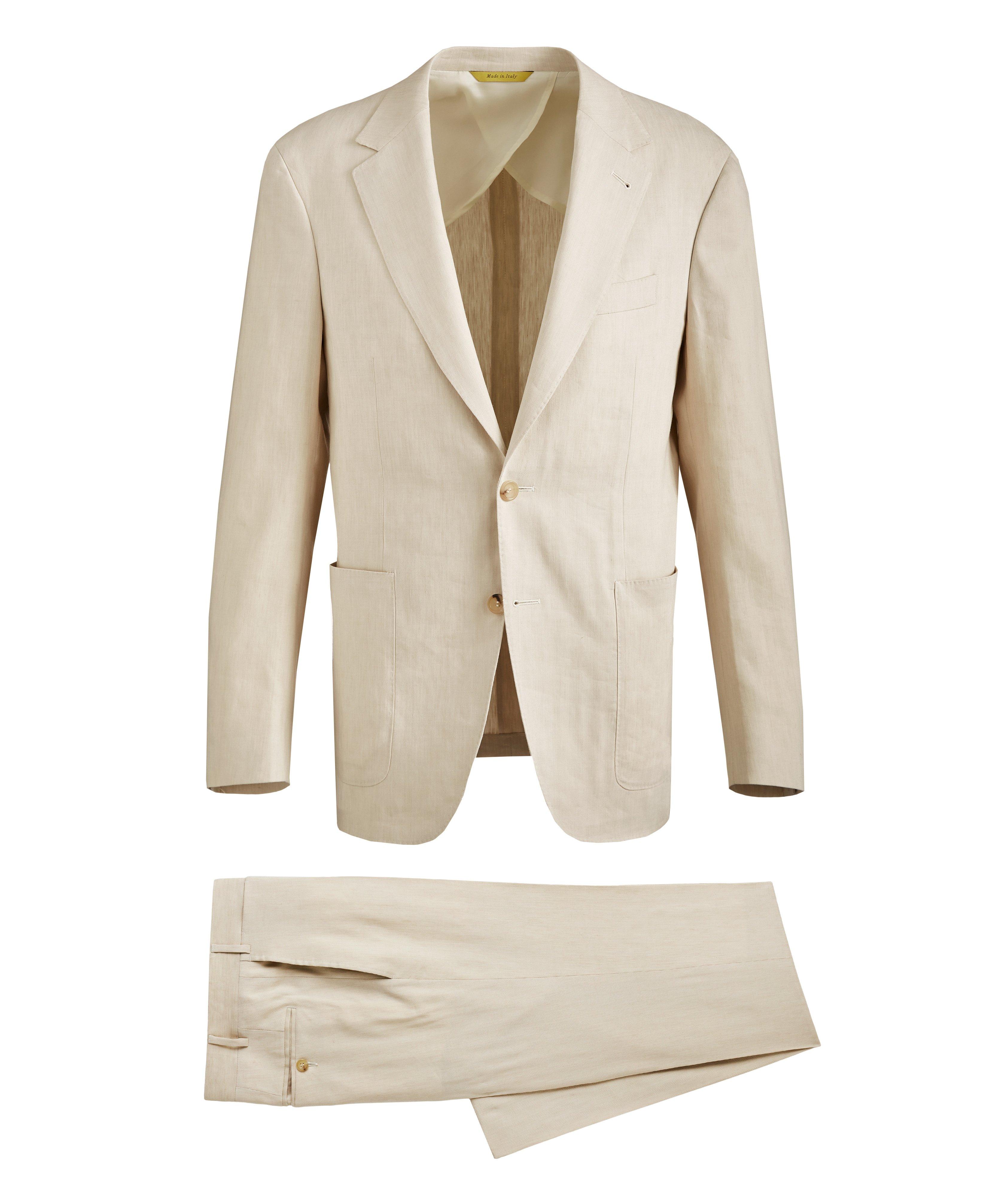Natural Comfort Herringbone Wool-Linen Suit image 0