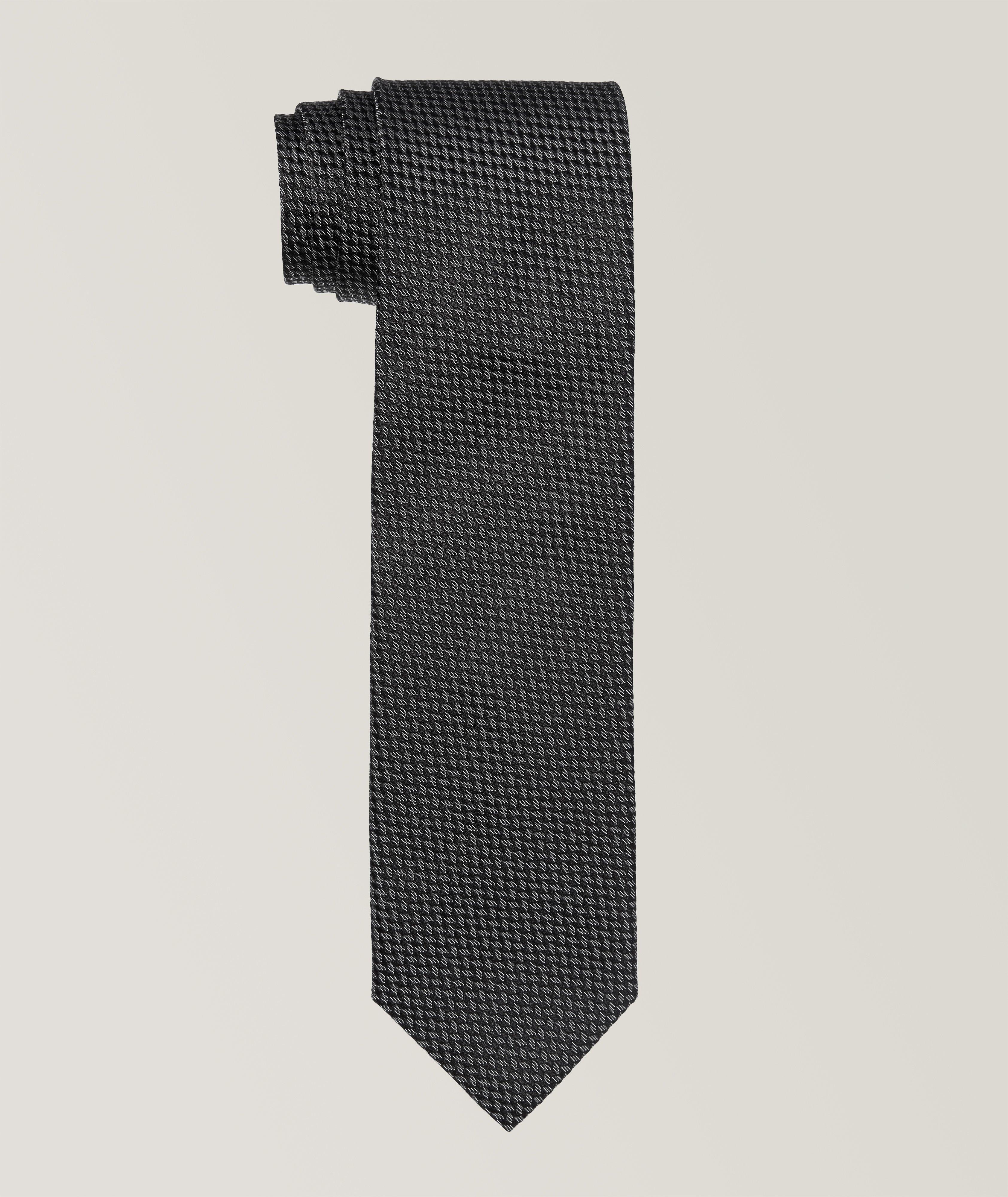 Mini Diamond Print Silk Tie image 0