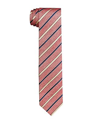 Canali Striped Printed Silk Tie