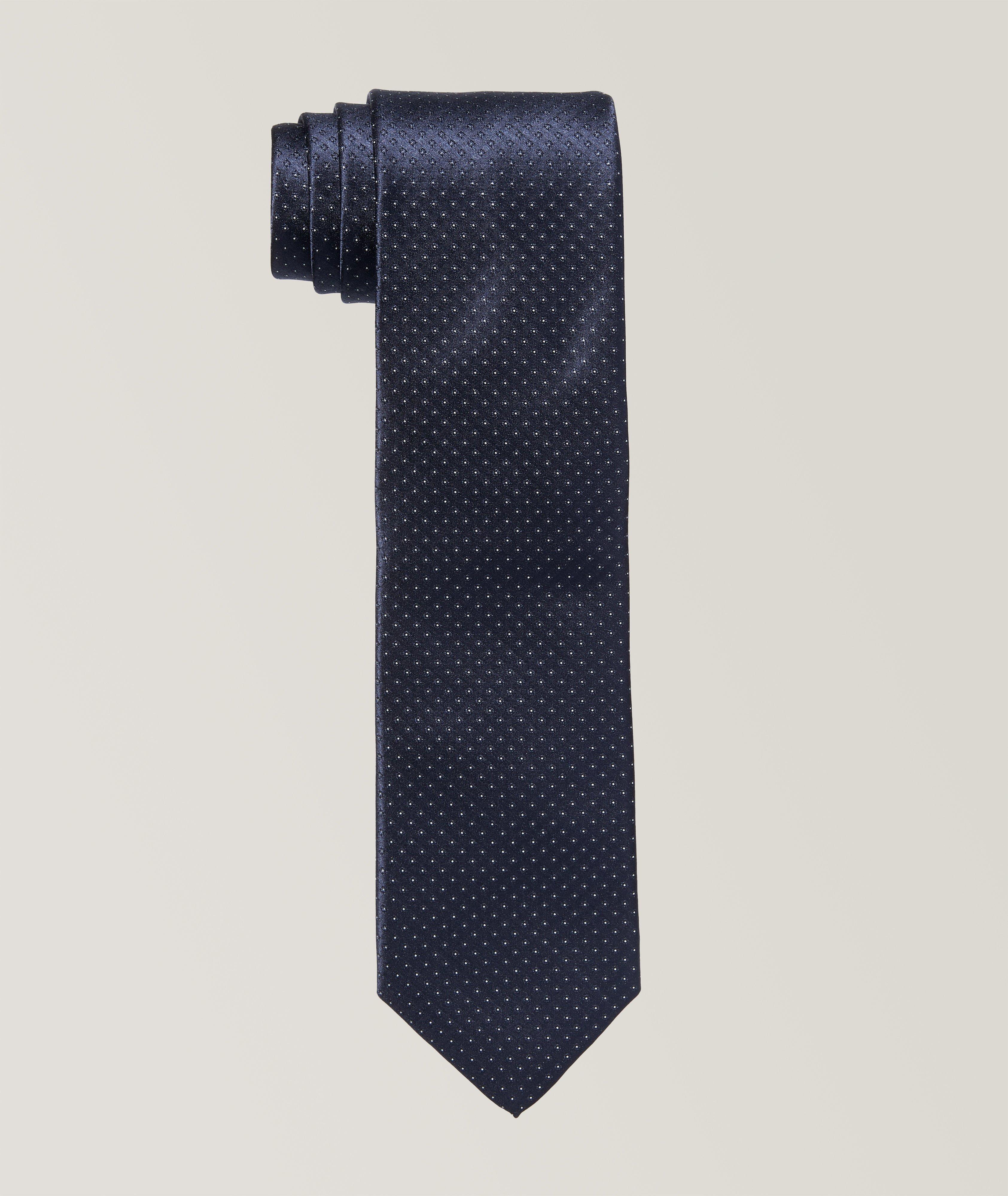 Harry Rosen Micro-Dot Pattern Silk Tie. 1