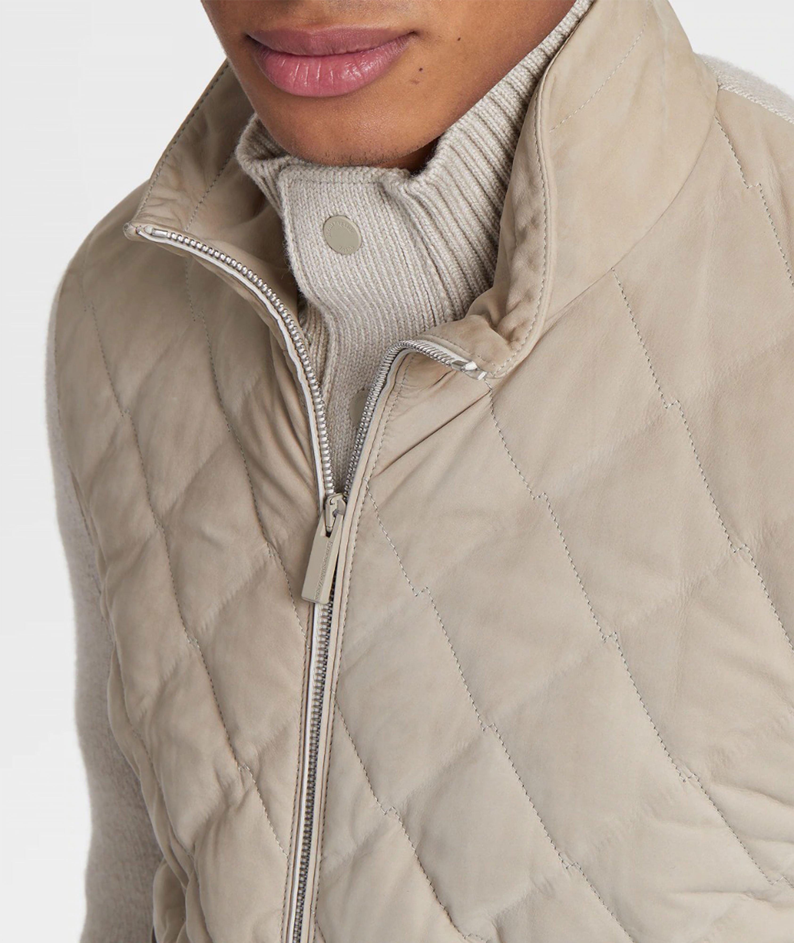 Calfskin Nubuck & Cashmere Short Jacket image 4