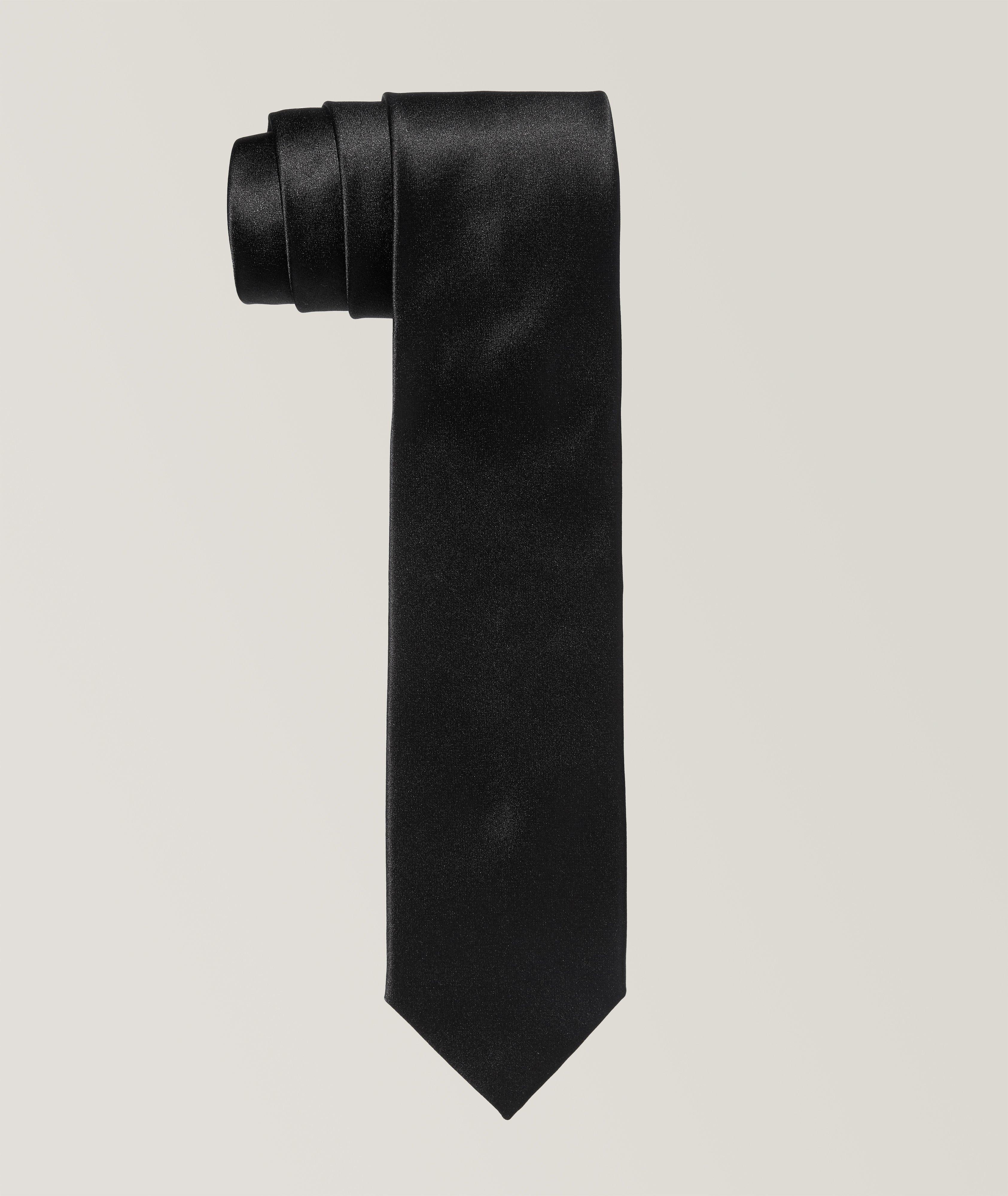 Solid Pattern Silk Tie image 0