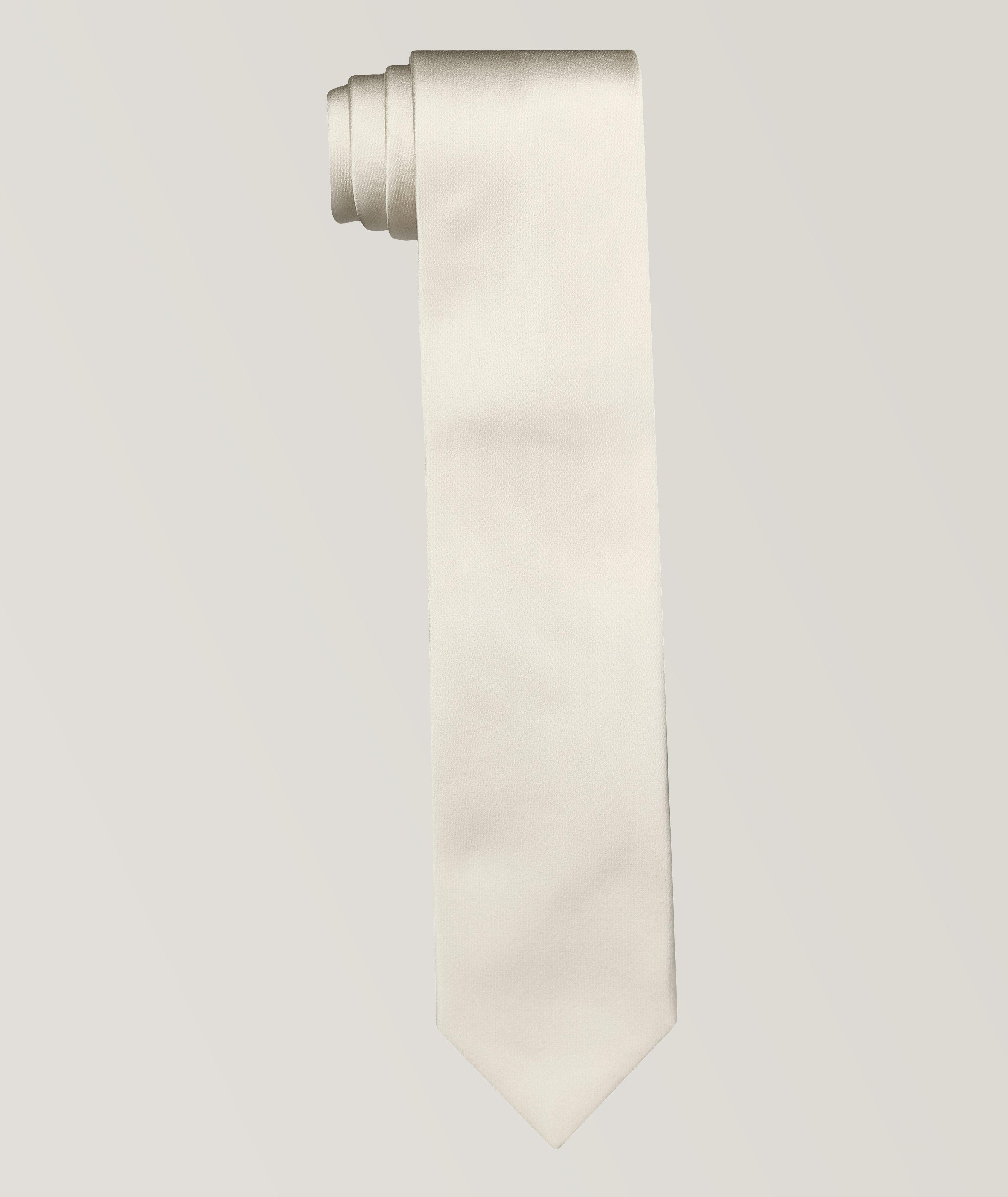 Solid Pattern Silk Tie image 0