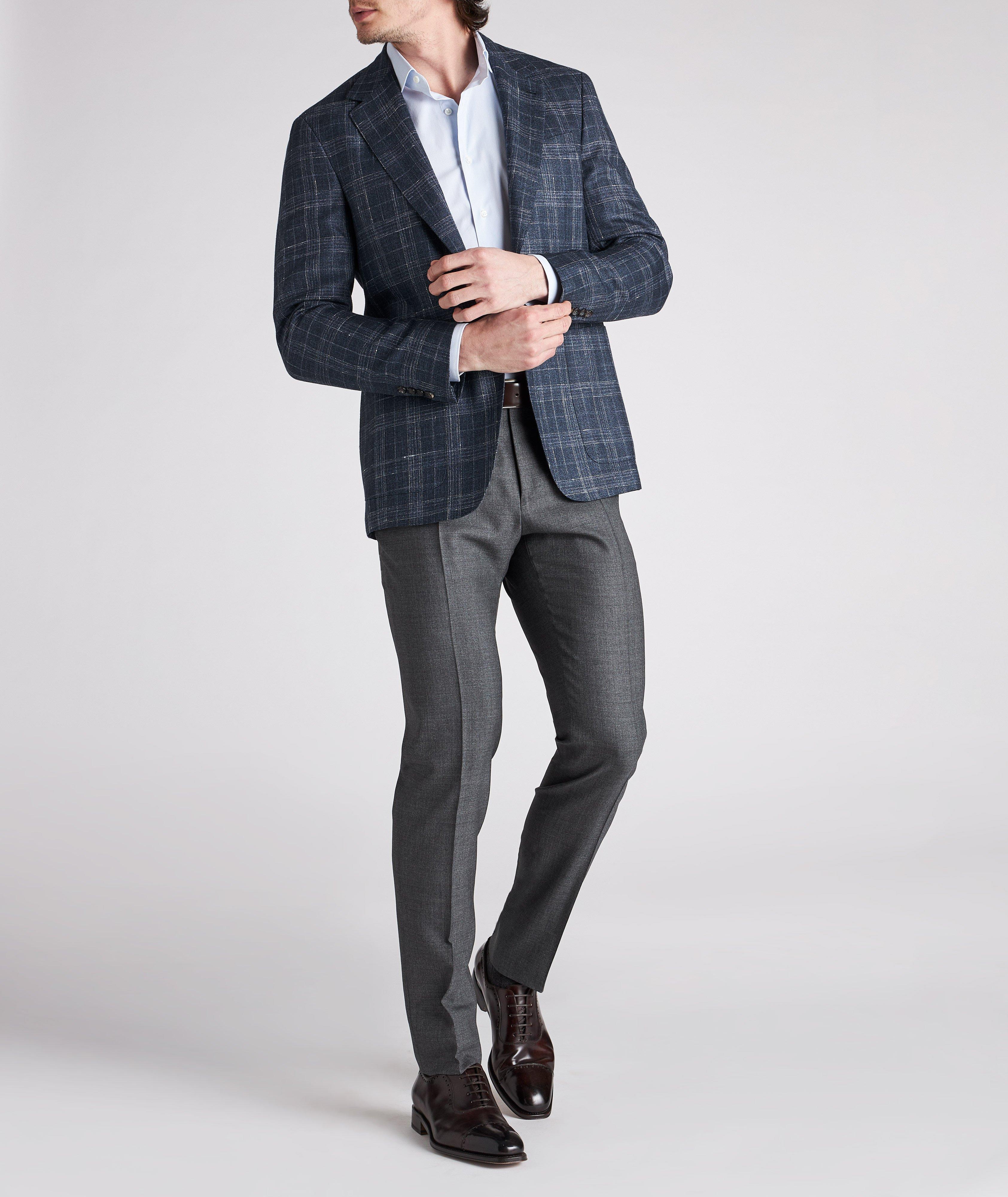 Plaid Wool, Silk & Linen Sports Jacket image 1