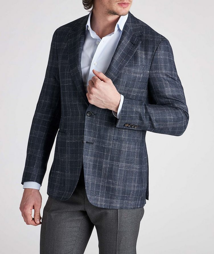 Plaid Wool, Silk & Linen Sports Jacket image 2