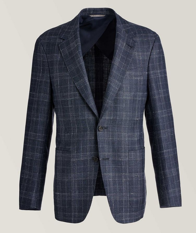 Plaid Wool, Silk & Linen Sports Jacket image 0