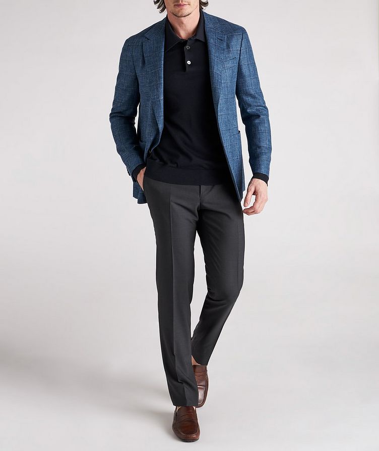Plaid Wool, Silk & Linen Blend Sports Jacket image 1